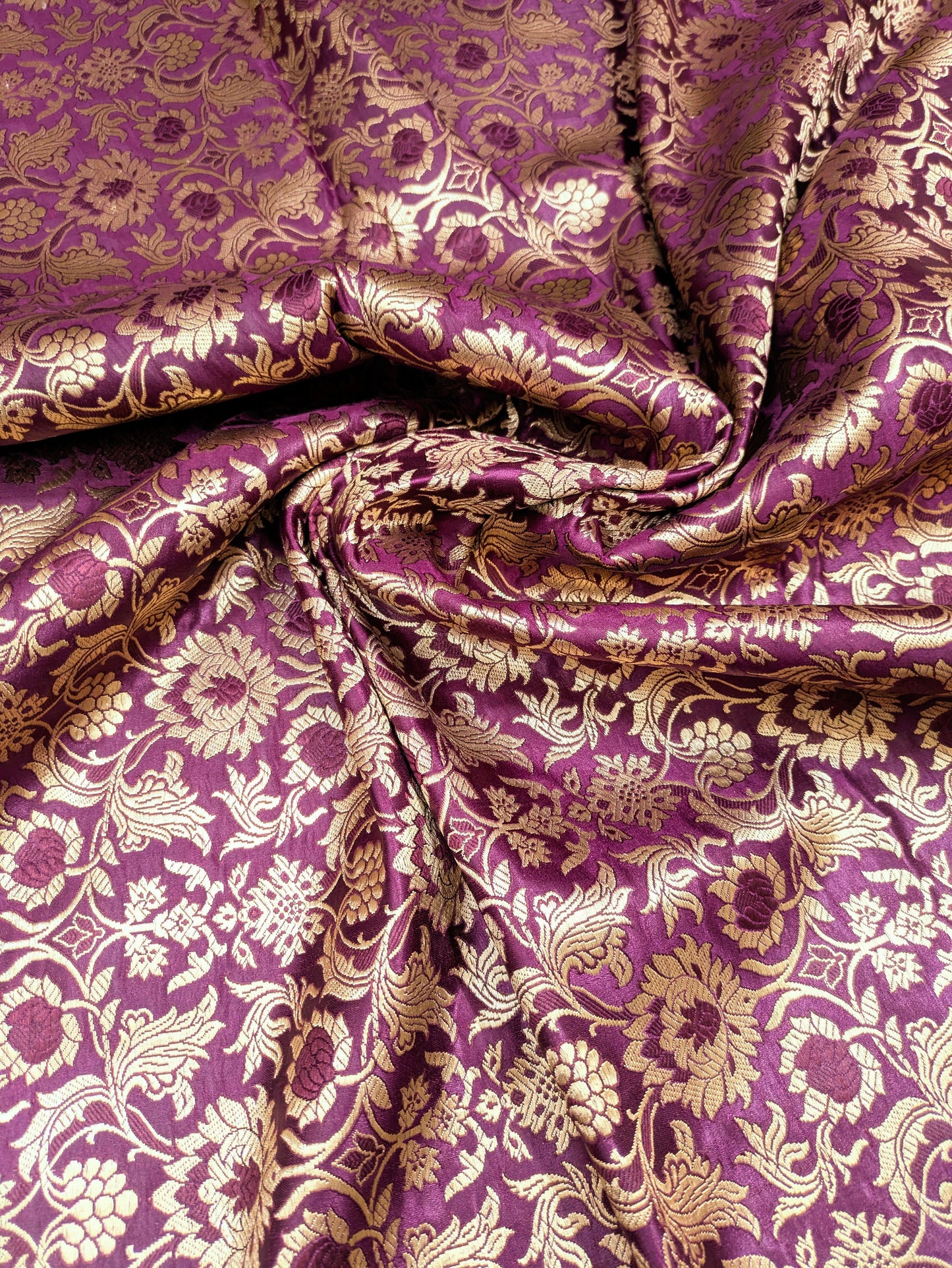 Brocade fabric Burgundy Gold Jacquard Damask Rayon Silk brocade Fabric Wedding Bridal High Grade Designer fabric by the yard Material NFAF22