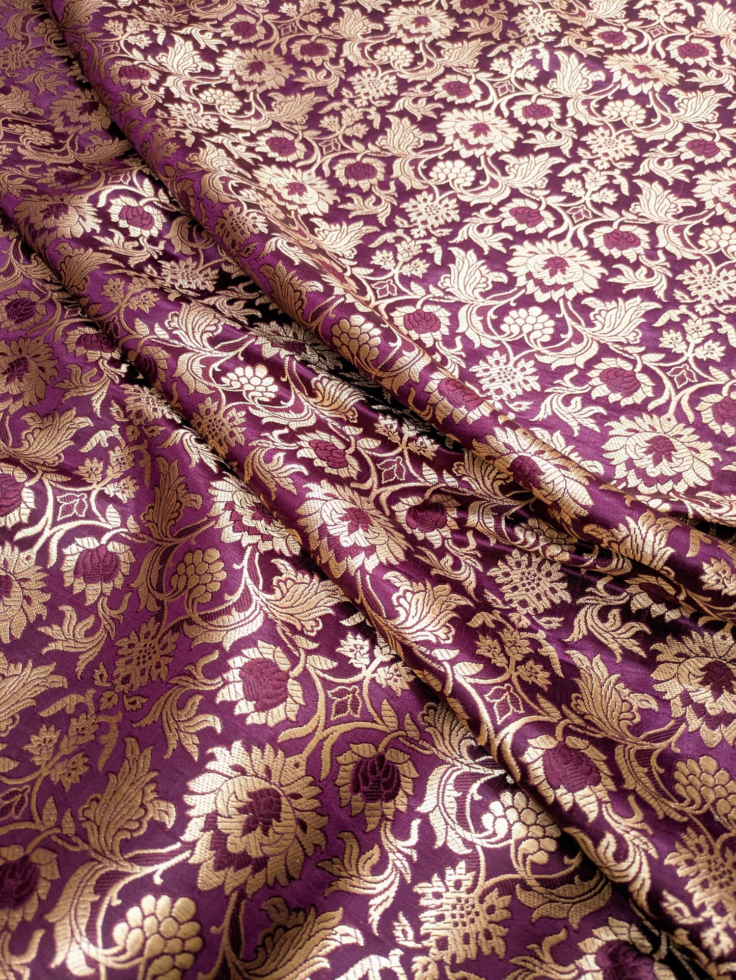 Brocade fabric Burgundy Gold Jacquard Damask Rayon Silk brocade Fabric Wedding Bridal High Grade Designer fabric by the yard Material NFAF22