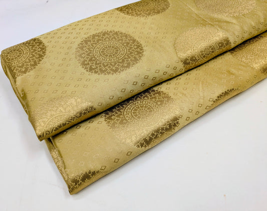 Brocade Fabric Jacquard Damask fabric Gold Floral brocade Wedding Bridal Dress Salwar Suit fabric Upholstery Home Decor Fabric by yard