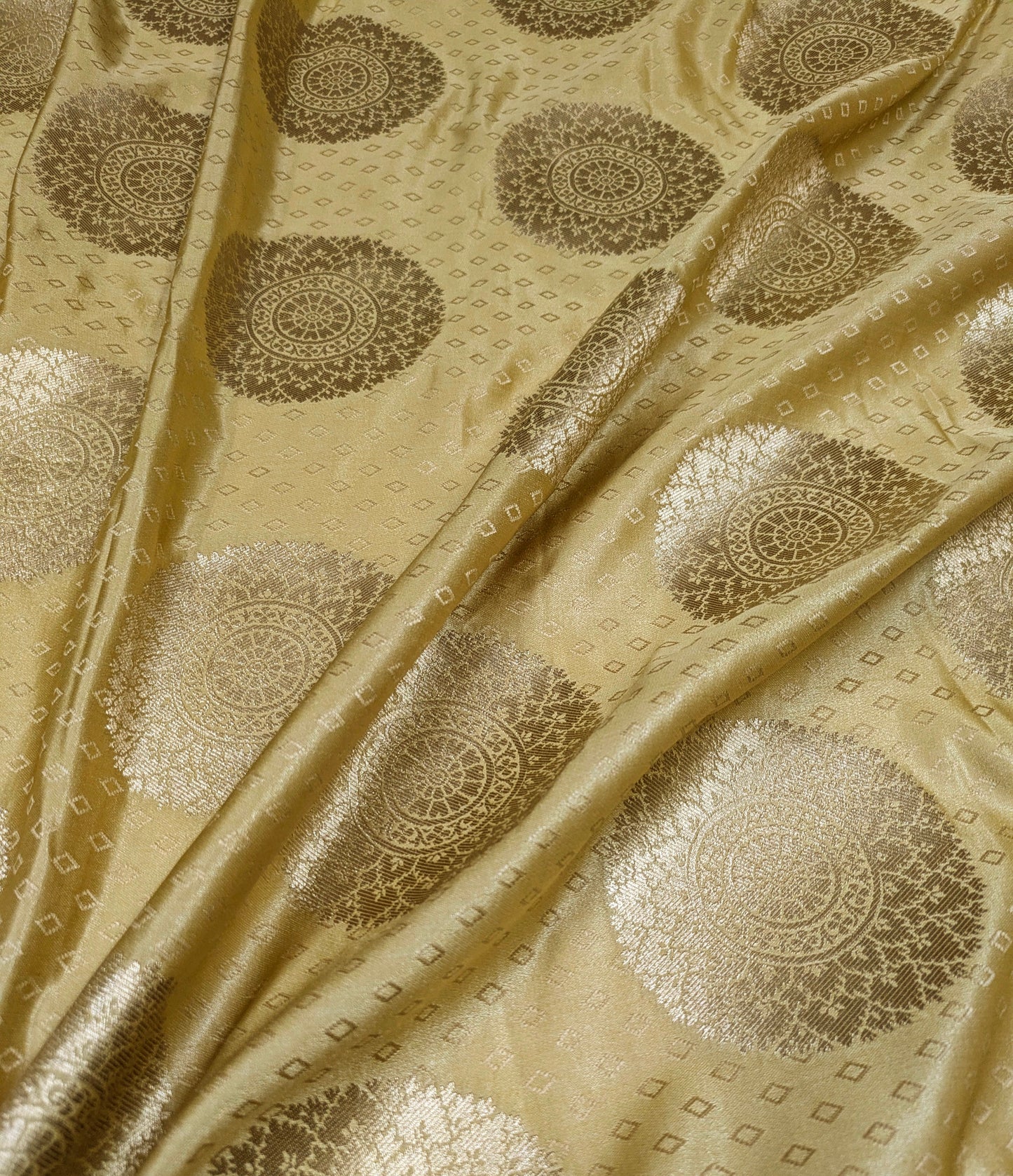 Brocade Fabric Jacquard Damask fabric Gold Floral brocade Wedding Bridal Dress Salwar Suit fabric Upholstery Home Decor Fabric by yard