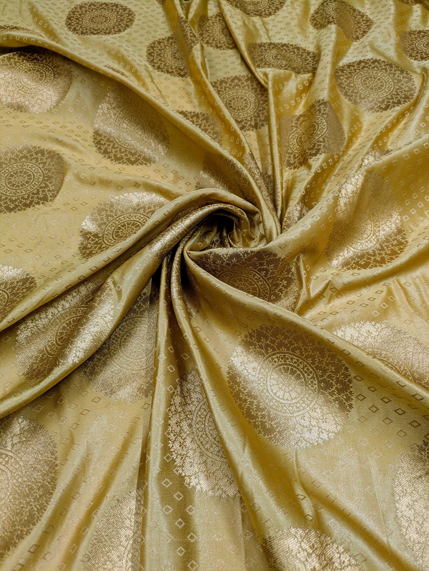 Brocade Fabric Jacquard Damask fabric Gold Floral brocade Wedding Bridal Dress Salwar Suit fabric Upholstery Home Decor Fabric by yard