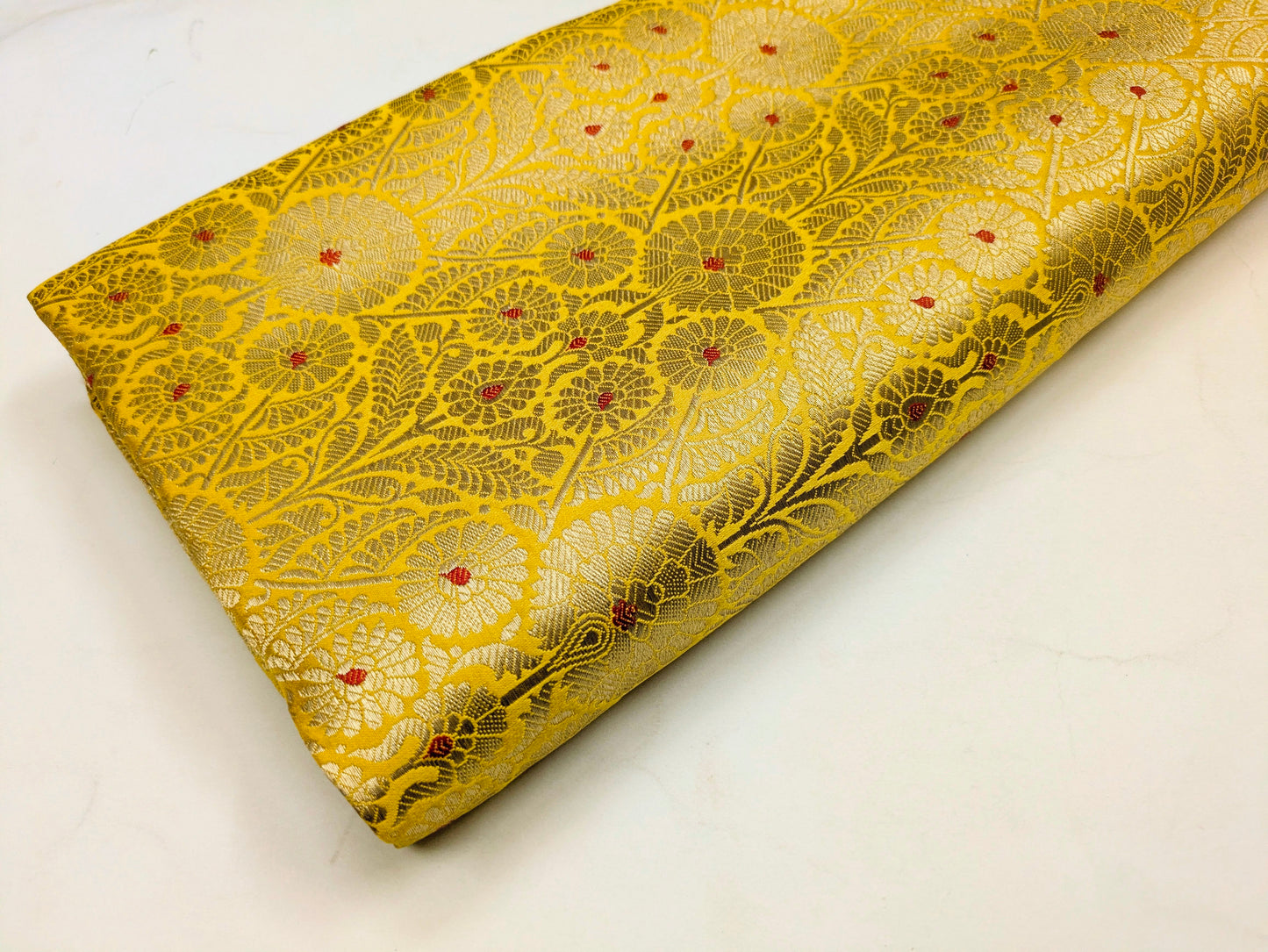 Brocade fabric Yellow Gold Jacquard fabric Luxury Wedding bridal dress fabric Upholstery Brocade Fabric home decor fabric by the yard