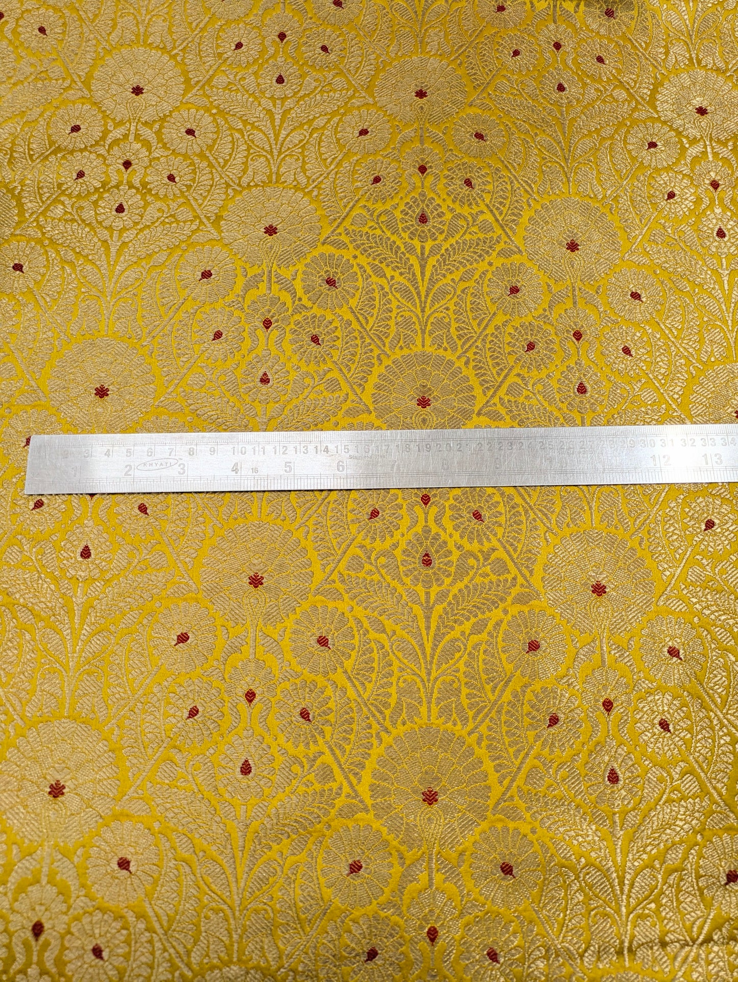 Brocade fabric Yellow Gold Jacquard fabric Luxury Wedding bridal dress fabric Upholstery Brocade Fabric home decor fabric by the yard