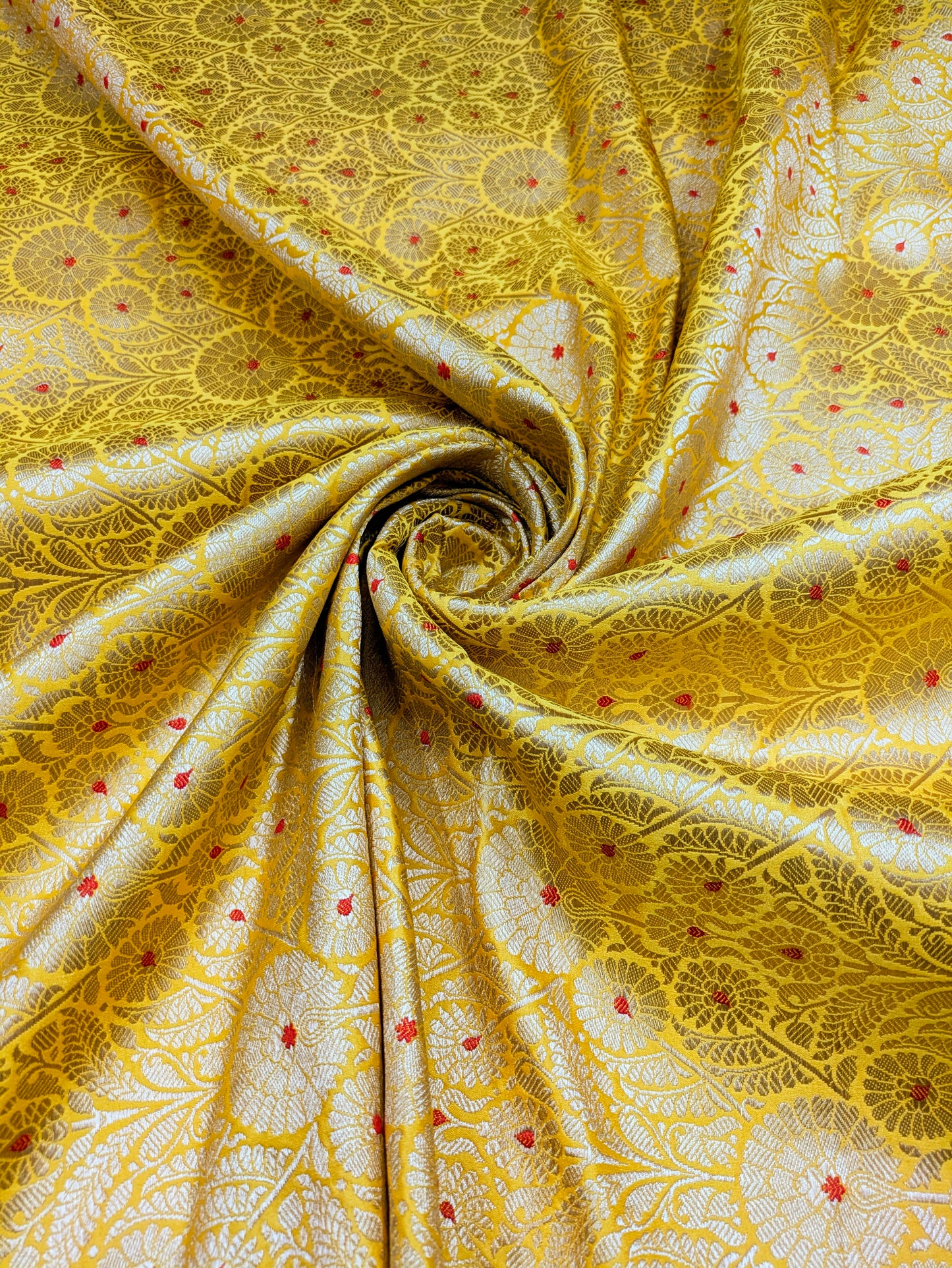 Brocade fabric Yellow Gold Jacquard fabric Luxury Wedding bridal dress fabric Upholstery Brocade Fabric home decor fabric by the yard