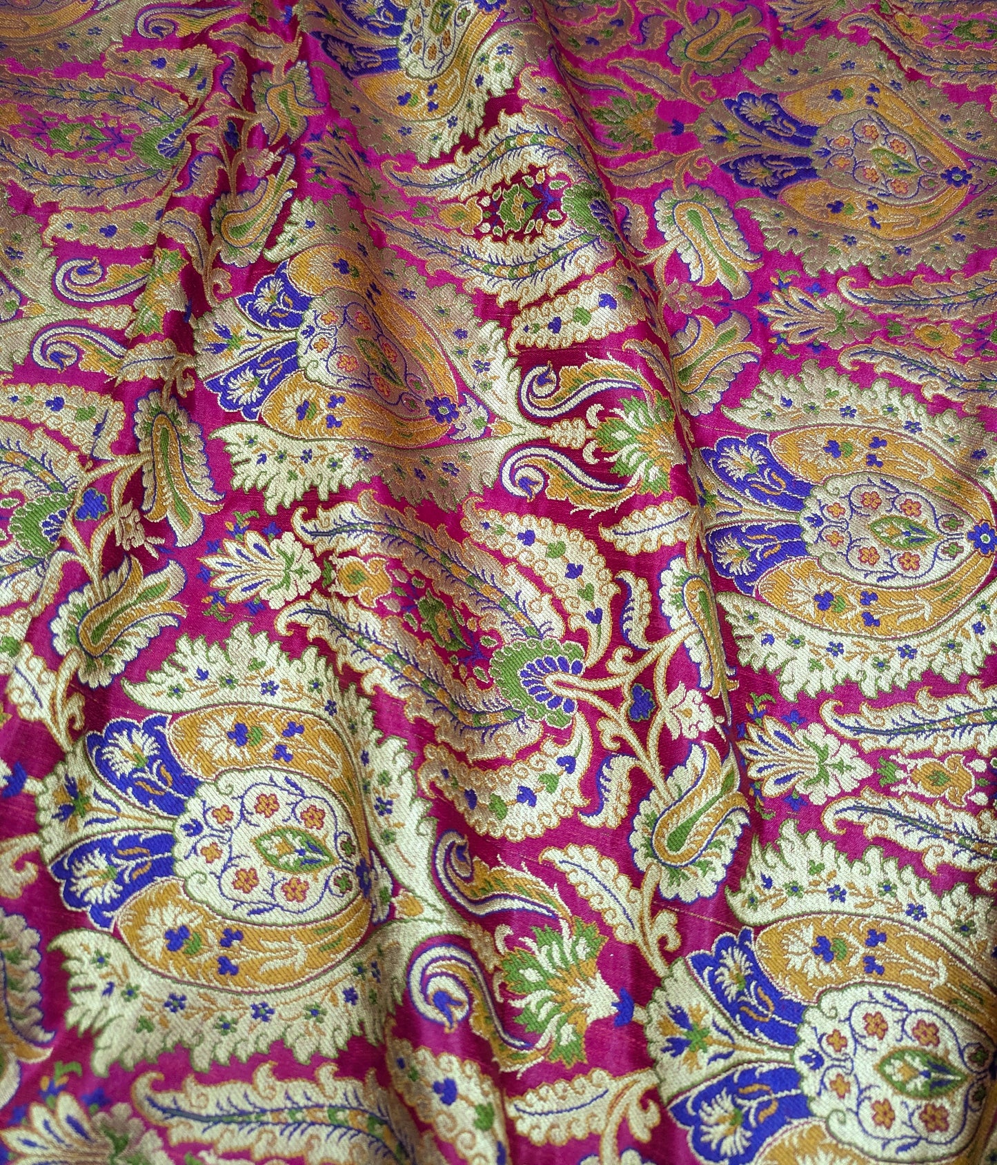 Indian brocade fabric Pink Gold brocade Dress fabric Luxurious brocade High quality brocade Rayon silk brocade Saree fabric by the yard