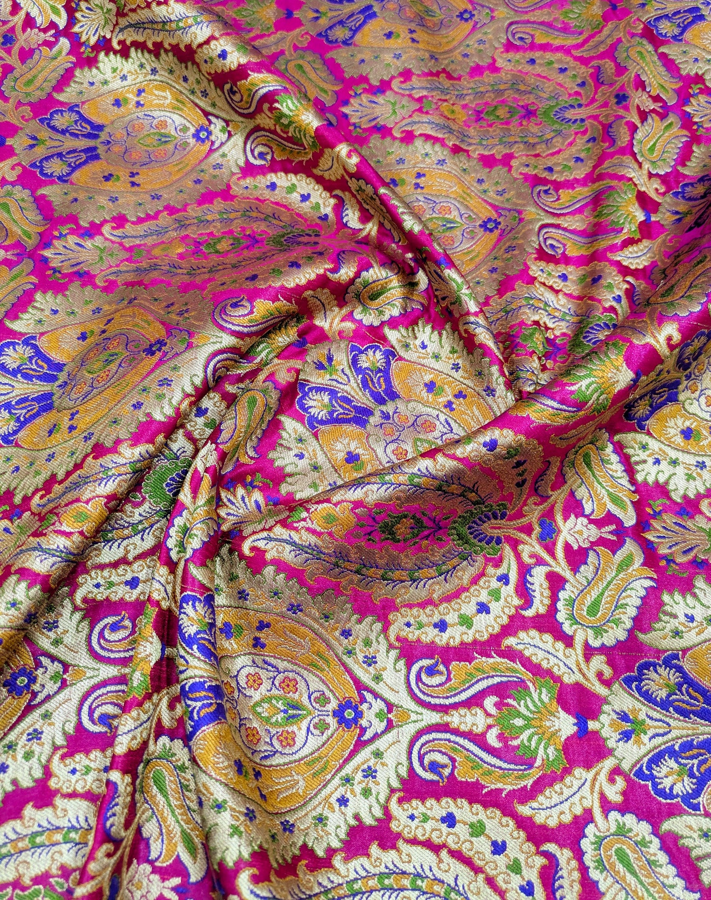 Indian brocade fabric Pink Gold brocade Dress fabric Luxurious brocade High quality brocade Rayon silk brocade Saree fabric by the yard