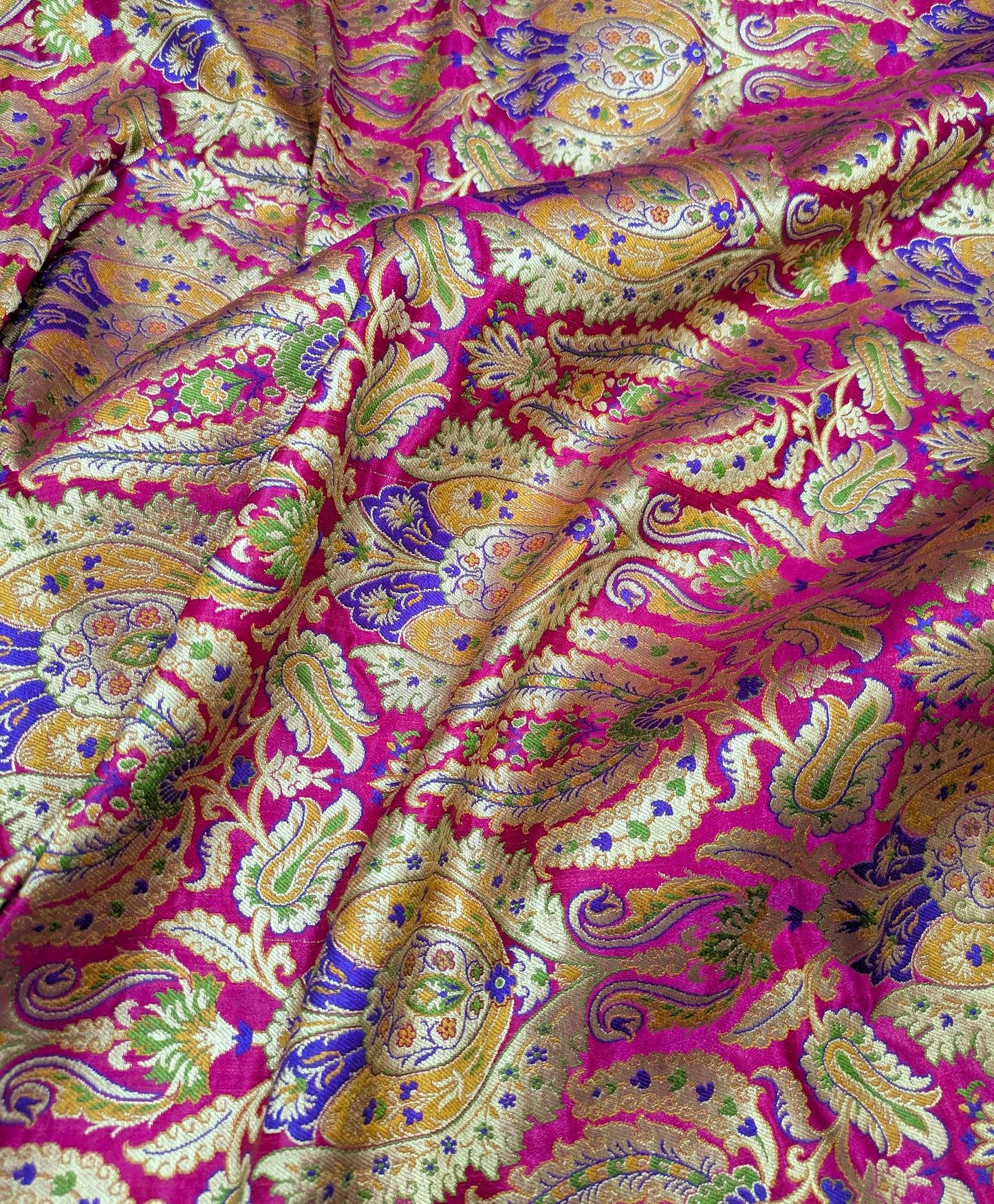 Indian brocade fabric Pink Gold brocade Dress fabric Luxurious brocade High quality brocade Rayon silk brocade Saree fabric by the yard