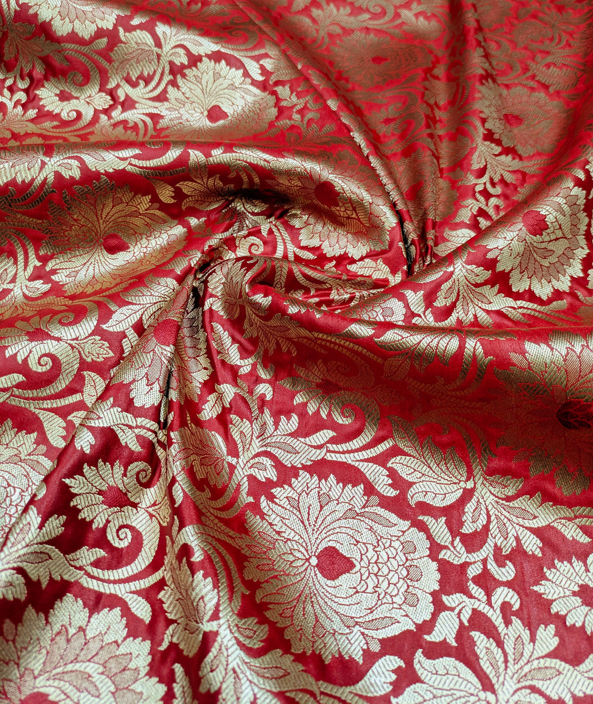 Red Brocade fabric Jacquard fabric Gold brocade fabric Wedding bridal dress fabric Festival clothing Home Decor fabric by the yard- NFAF367