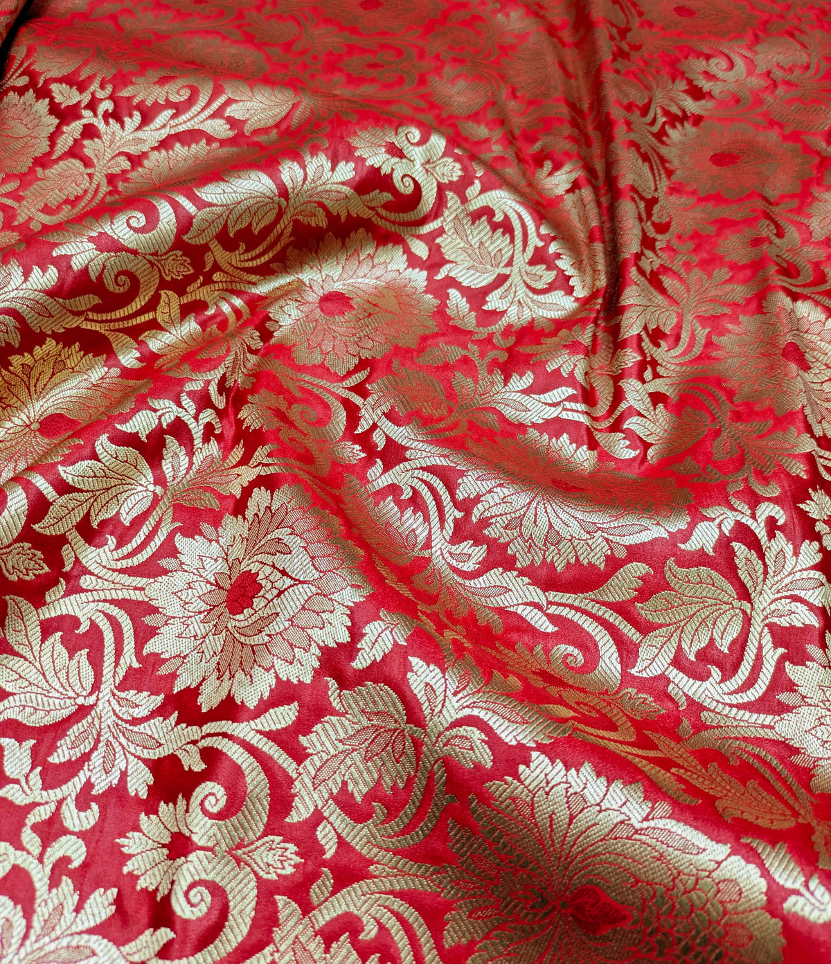 Red Brocade fabric Jacquard fabric Gold brocade fabric Wedding bridal dress fabric Festival clothing Home Decor fabric by the yard- NFAF367