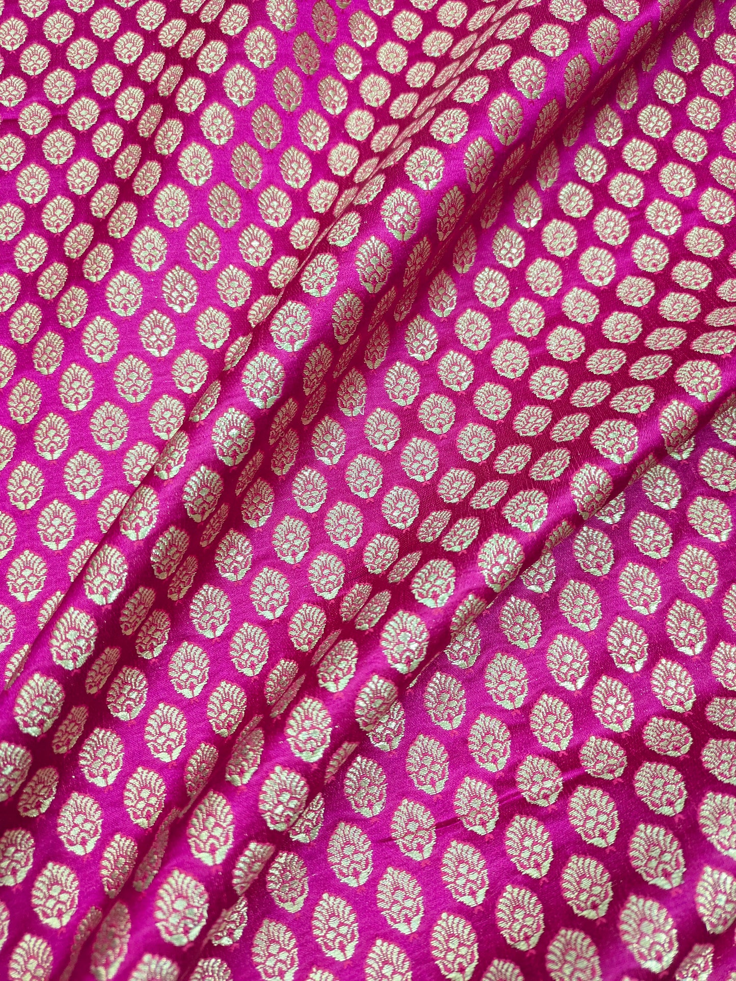 Banarasi Brocade fabric, Pink Gold Jacquard fabric, Floral brocade, Historical fabric, Designer fabric, Renaissance fabric, Gothic fabric - NFAF405