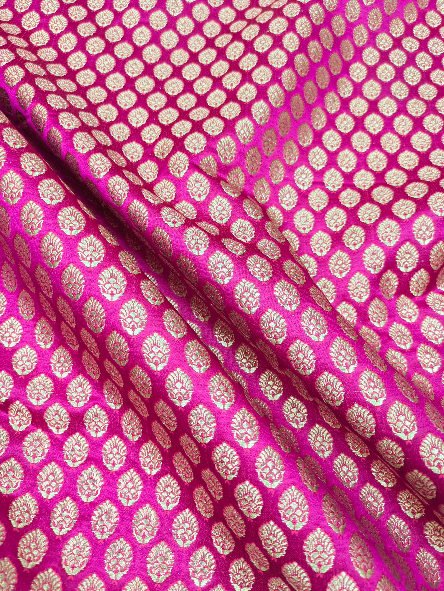 Banarasi Brocade fabric, Pink Gold Jacquard fabric, Floral brocade, Historical fabric, Designer fabric, Renaissance fabric, Gothic fabric - NFAF405