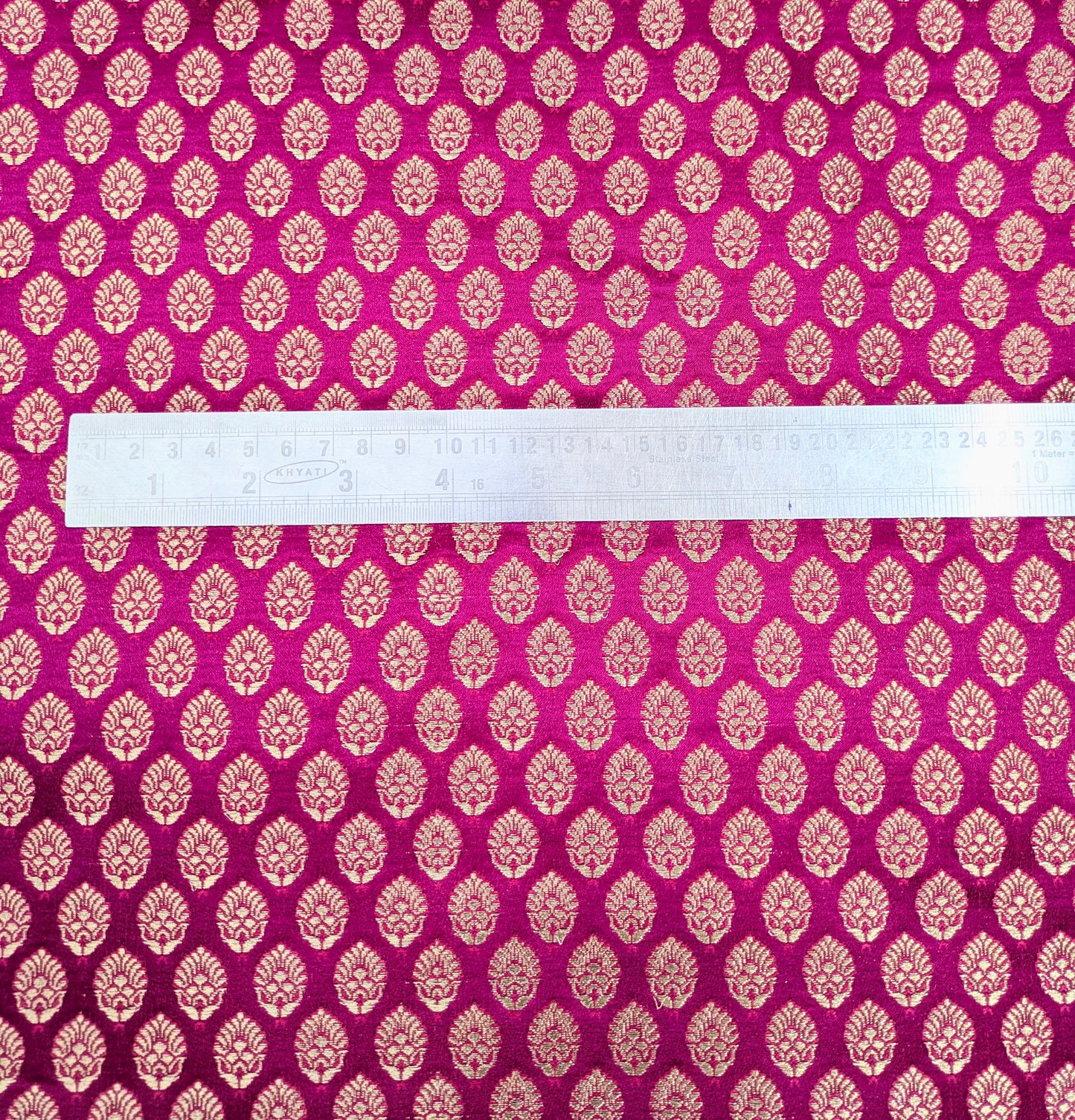 Banarasi Brocade fabric, Pink Gold Jacquard fabric, Floral brocade, Historical fabric, Designer fabric, Renaissance fabric, Gothic fabric - NFAF405