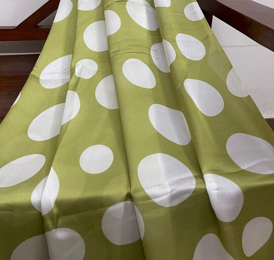 Crepe Satin Fabric in Green color, Multiple lengths will come in the continuous piece - NF406