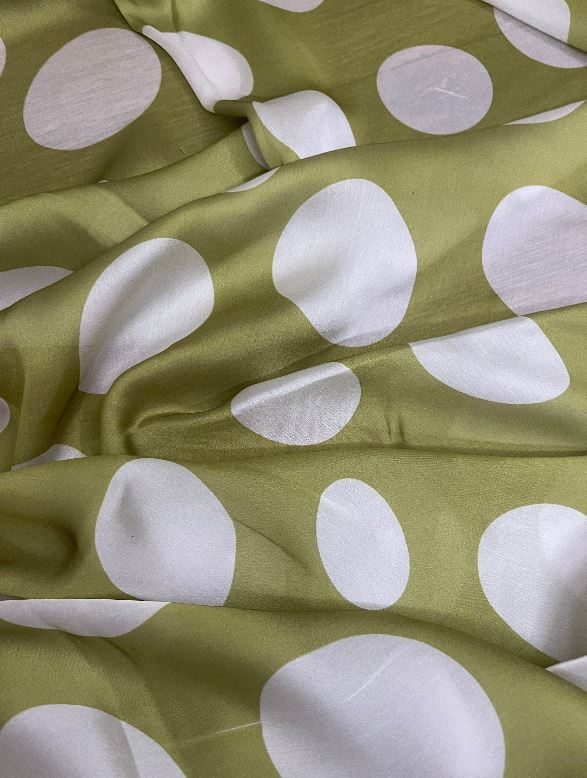 Crepe Satin Fabric in Green color, Multiple lengths will come in the continuous piece - NF406