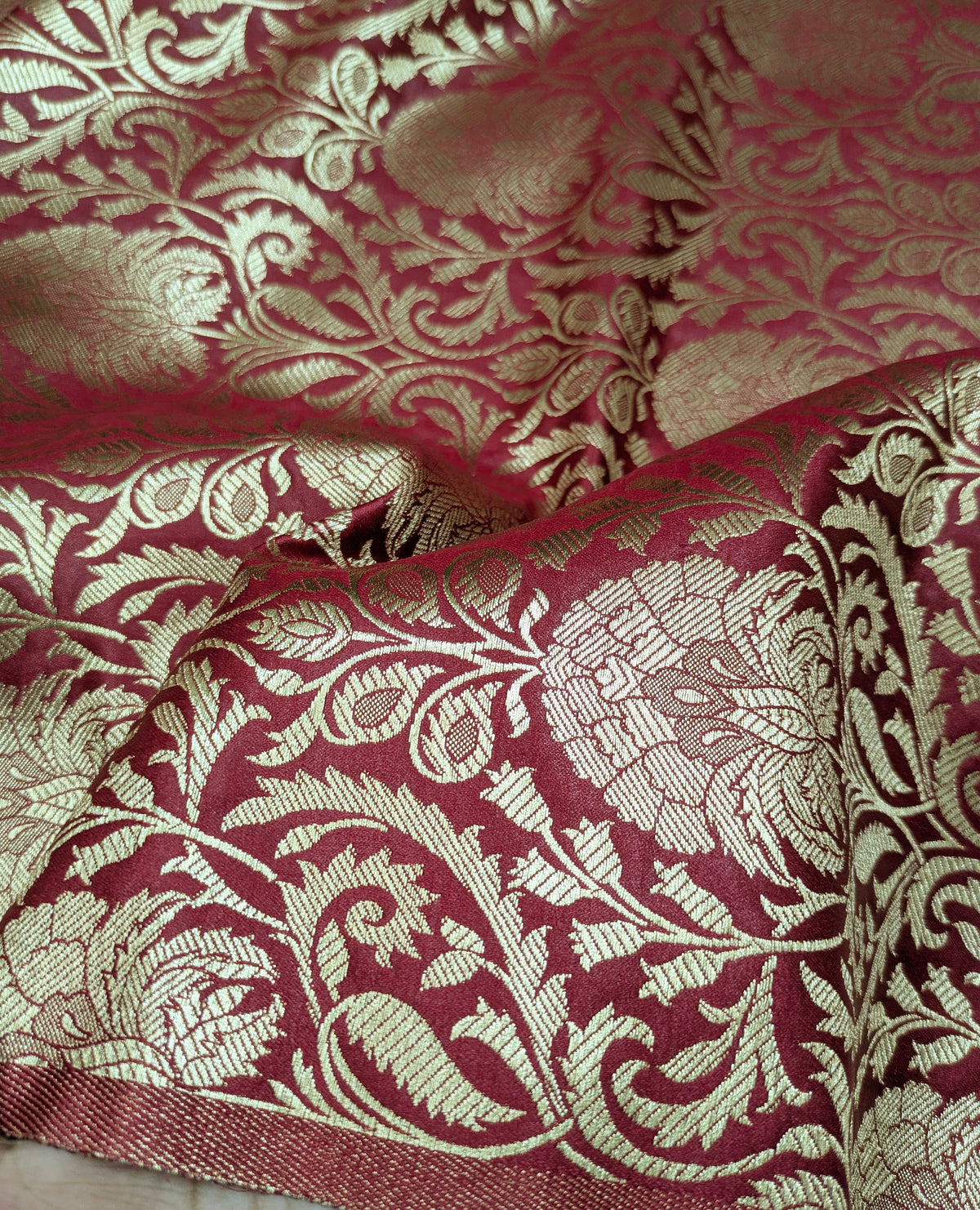 Red Gold Jacquard Brocade Fabric Wedding Bridal Dress fabric Brocart tissu Upholstery Decor Brocade Fabric by the yard/meter - NFAF416