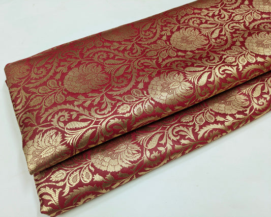 Red Gold Jacquard Brocade Fabric Wedding Bridal Dress fabric Brocart tissu Upholstery Decor Brocade Fabric by the yard/meter - NFAF416