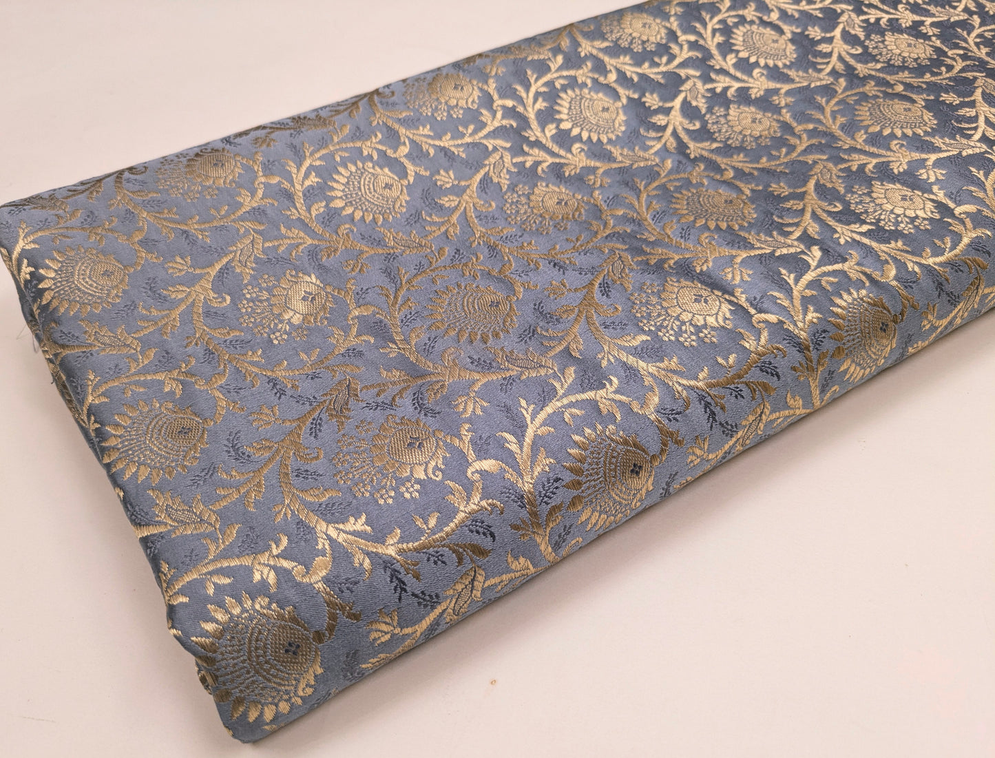Brocade Fabric Jacquard Damask Grey Gold Wedding Dress fabric Rayon silk brocade Renaissance fabric Fabric by the yard/meter - NFAF41