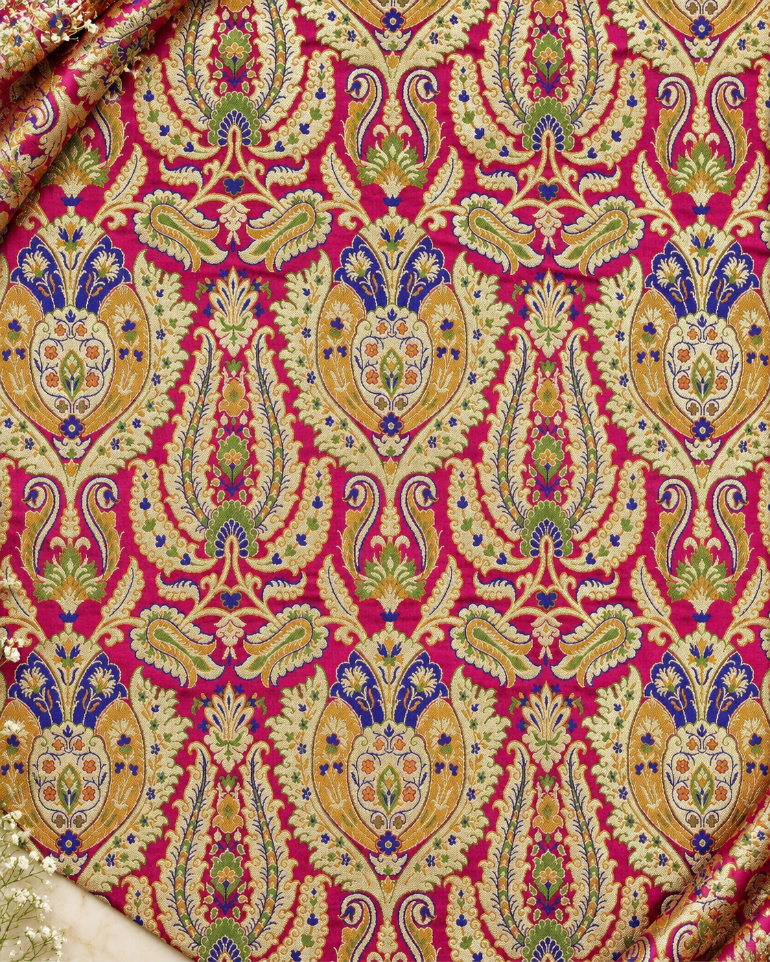 Indian brocade fabric Pink Gold brocade Dress fabric Luxurious brocade High quality brocade Rayon silk brocade Saree fabric by the yard