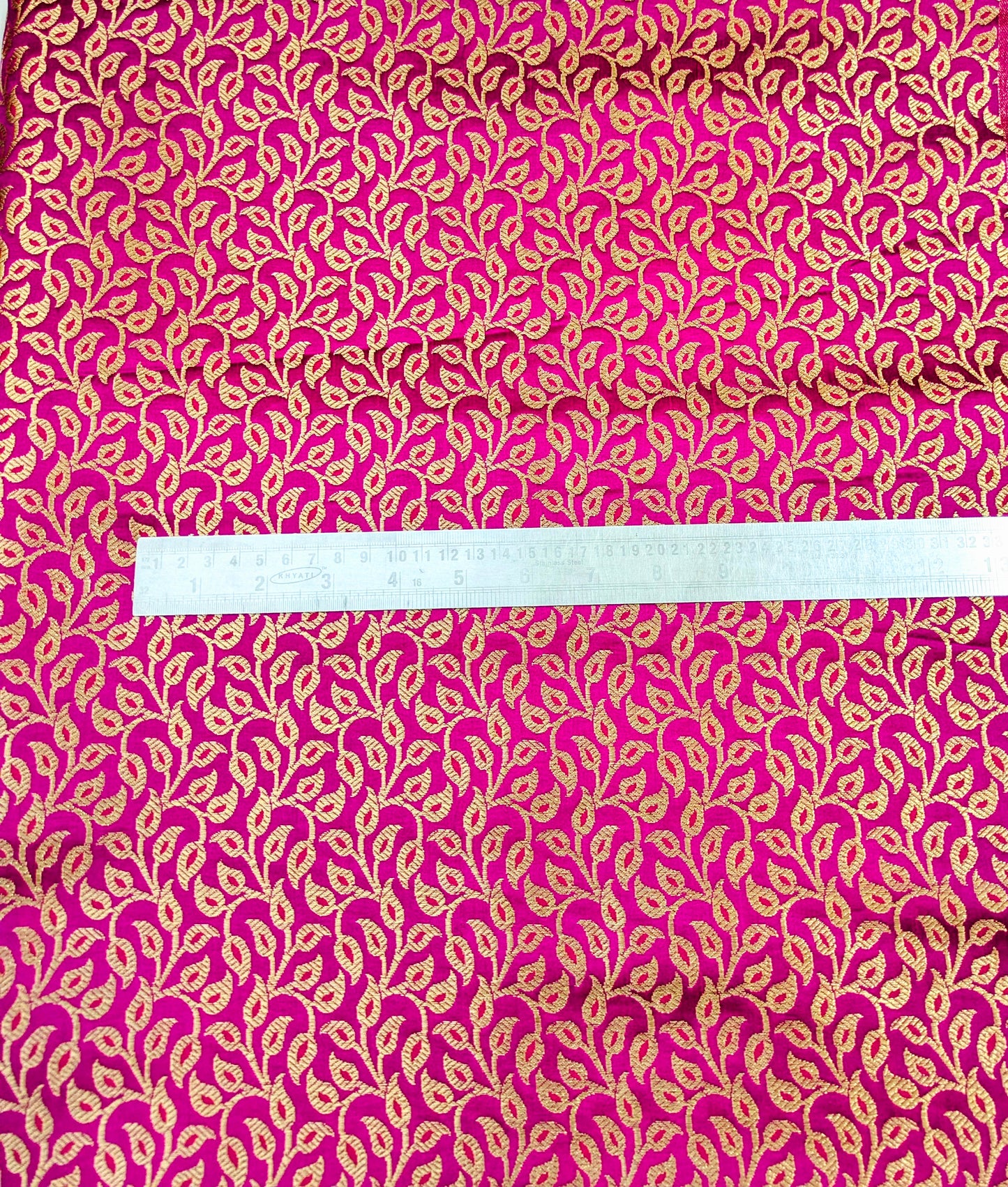 Indian Banarasi Brocade fabric, Pink Gold Jacquard fabric, Home décor fabric, Medieval fabric, Lace brocade, Designer fabric - NFAF436