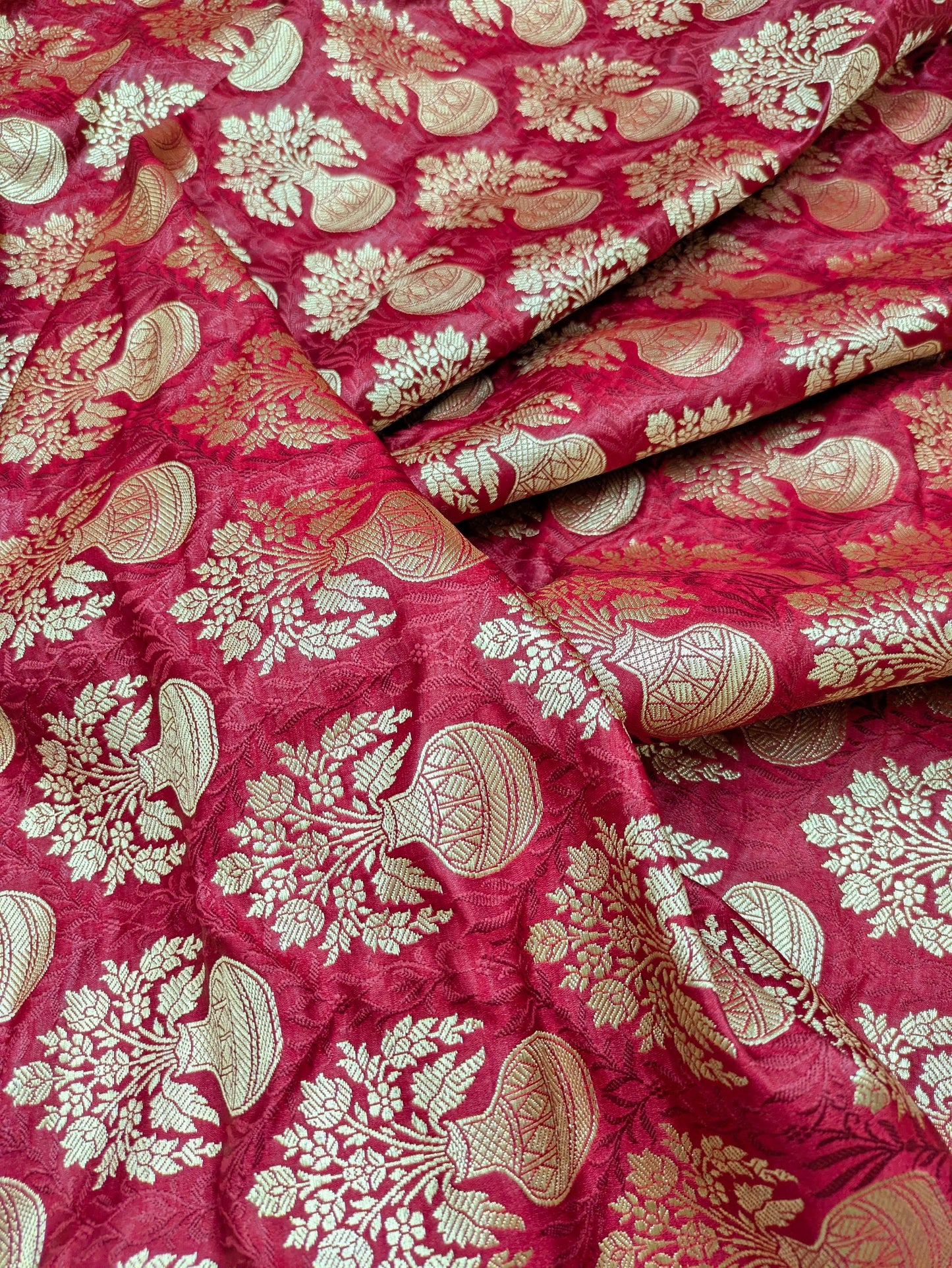 Jacquard Brocade Fabric Satin Silk Wedding Bridal Dress Brokat Tissu Designer Fabric Drapery Brocade Fabric by the yard/ meter - NFAF437