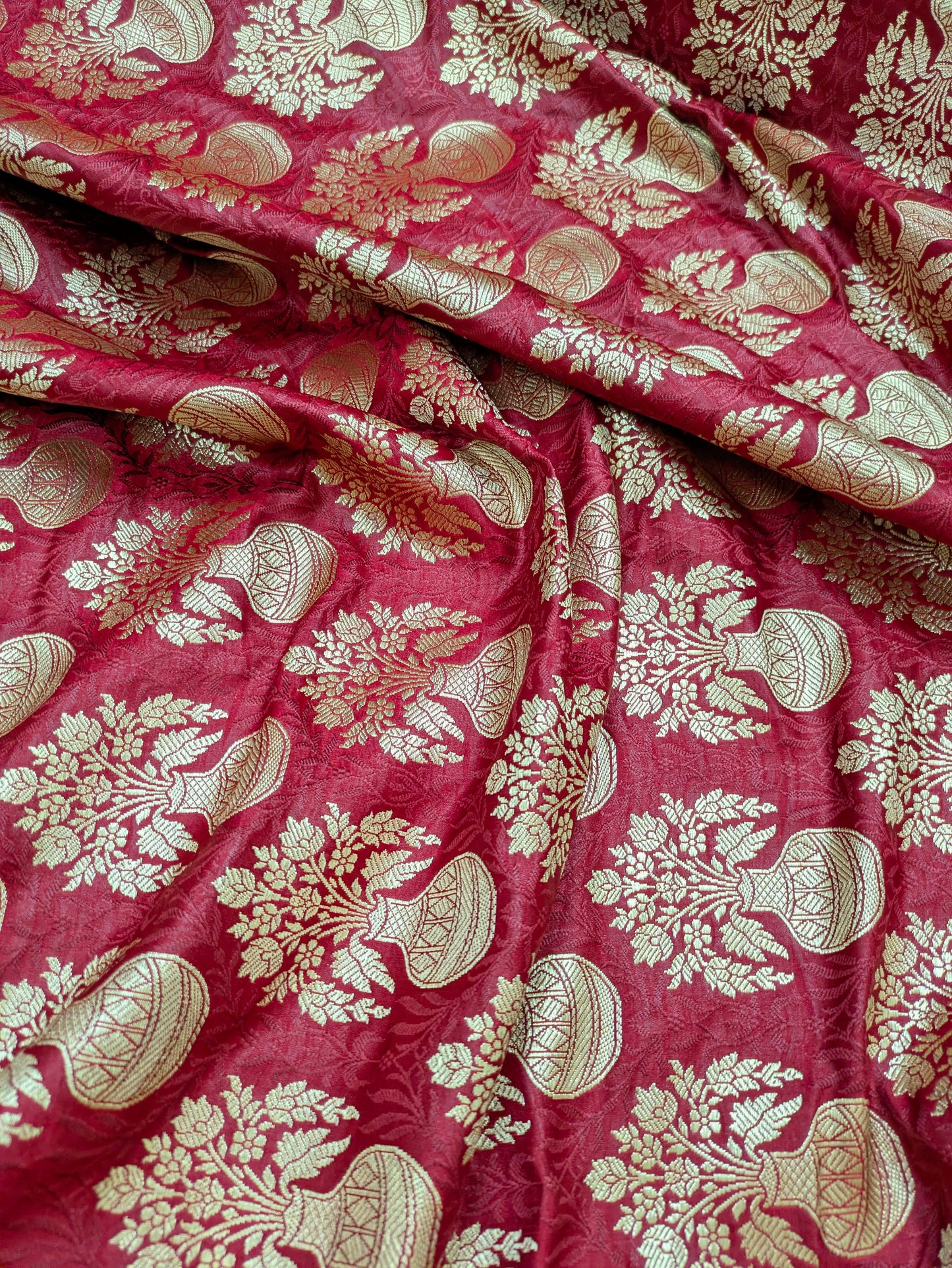 Jacquard Brocade Fabric Satin Silk Wedding Bridal Dress Brokat Tissu Designer Fabric Drapery Brocade Fabric by the yard/ meter - NFAF437