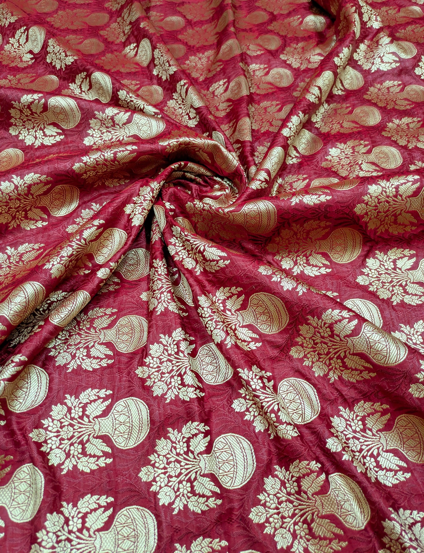 Jacquard Brocade Fabric Satin Silk Wedding Bridal Dress Brokat Tissu Designer Fabric Drapery Brocade Fabric by the yard/ meter - NFAF437