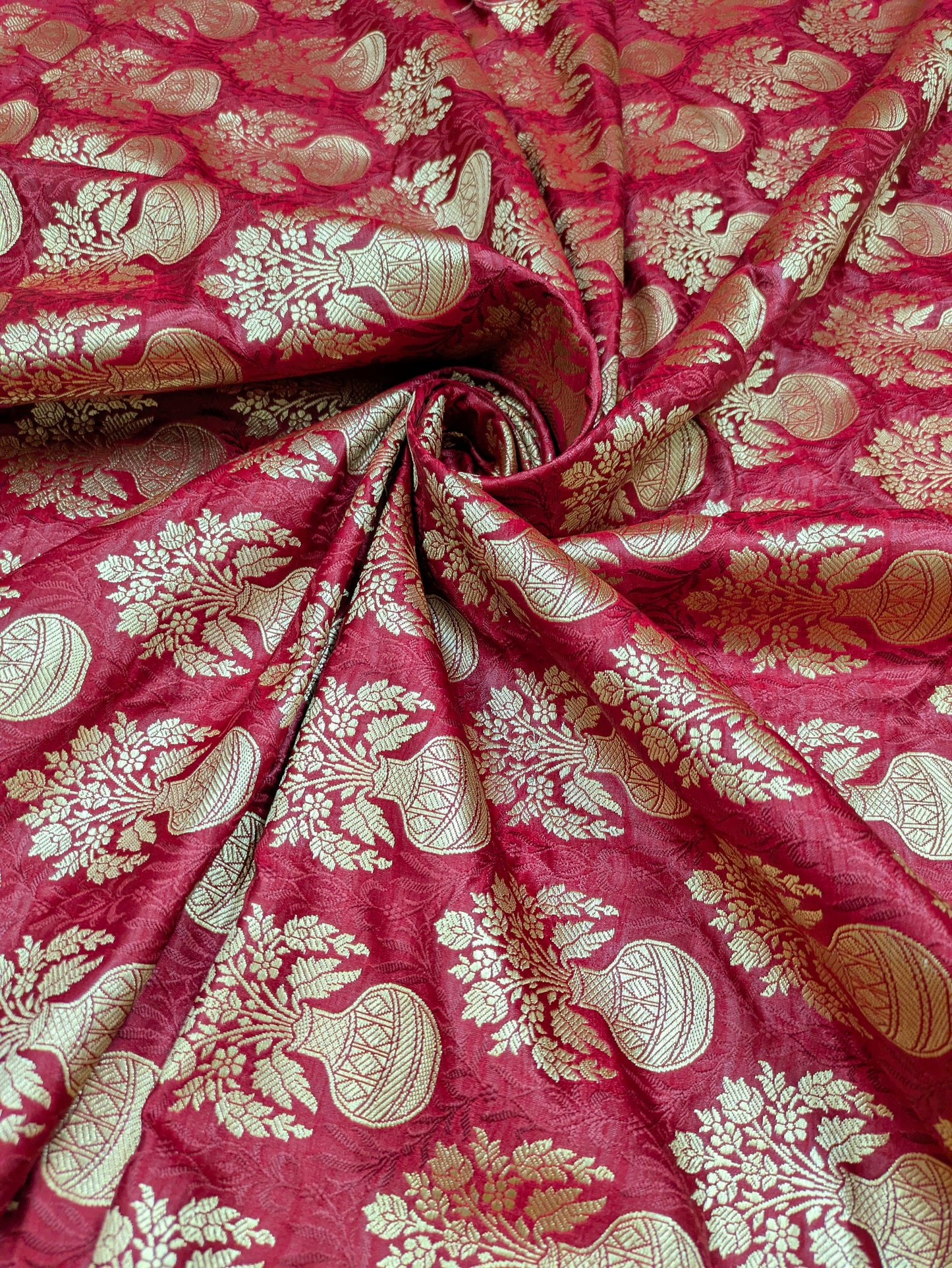Jacquard Brocade Fabric Satin Silk Wedding Bridal Dress Brokat Tissu Designer Fabric Drapery Brocade Fabric by the yard/ meter - NFAF437