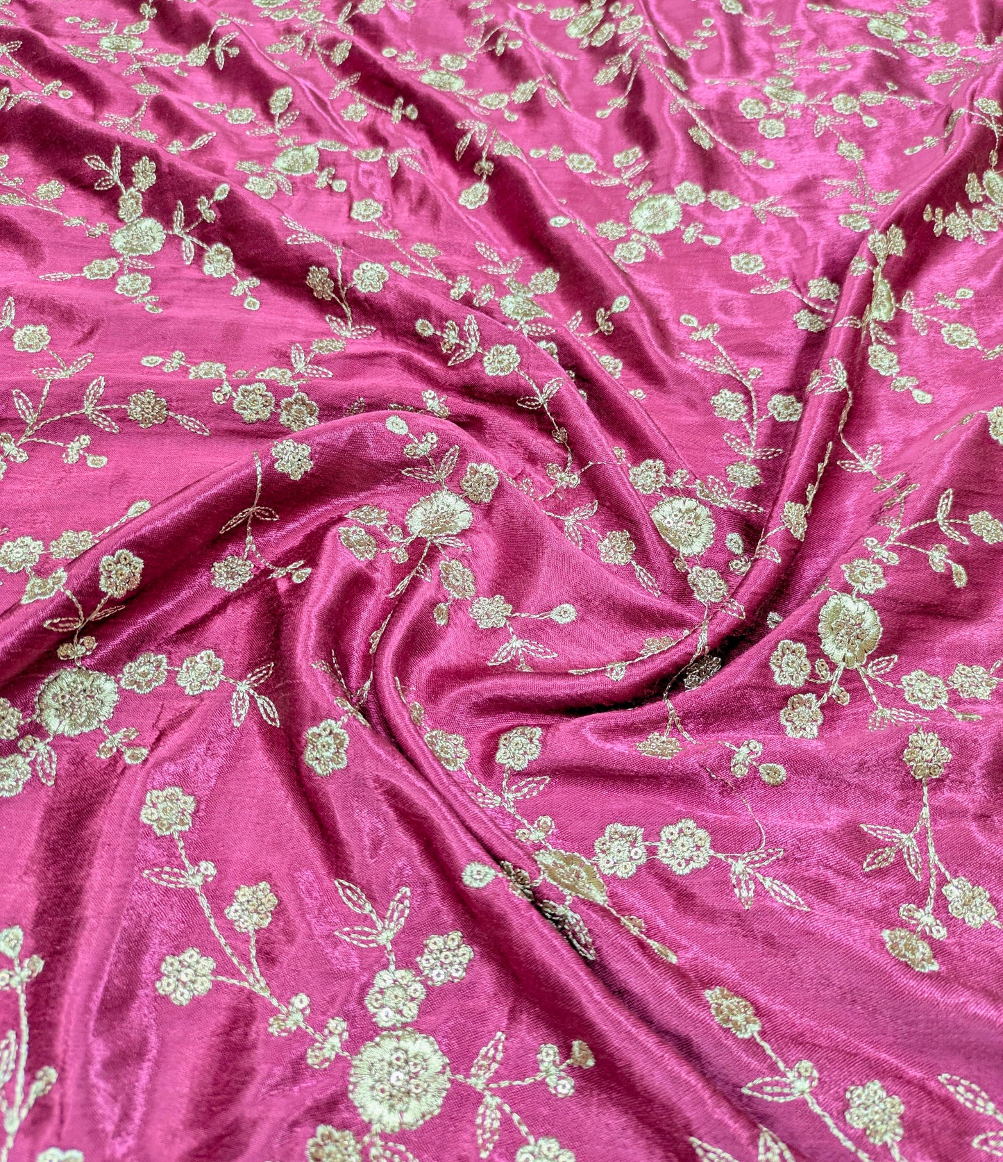 Wine Embroidered fabric, Embroidery art, Thread embroidery, Indian fabric, Gold flower, Haute couture, Wedding dress, Bridesmaid dress - NFAF467