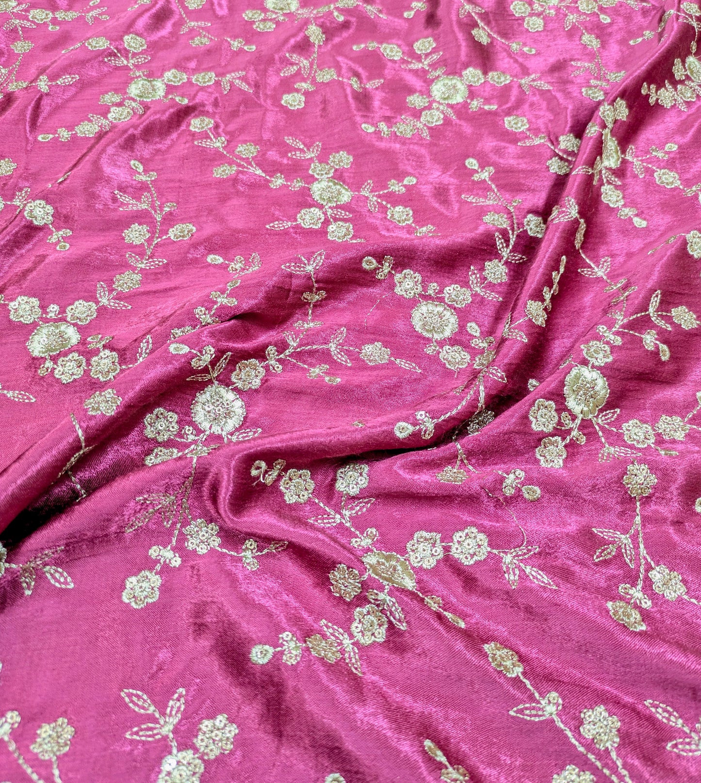 Wine Embroidered fabric, Embroidery art, Thread embroidery, Indian fabric, Gold flower, Haute couture, Wedding dress, Bridesmaid dress - NFAF467