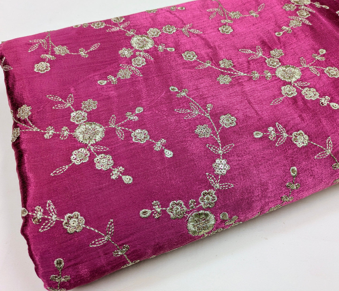 Wine Embroidered fabric, Embroidery art, Thread embroidery, Indian fabric, Gold flower, Haute couture, Wedding dress, Bridesmaid dress - NFAF467