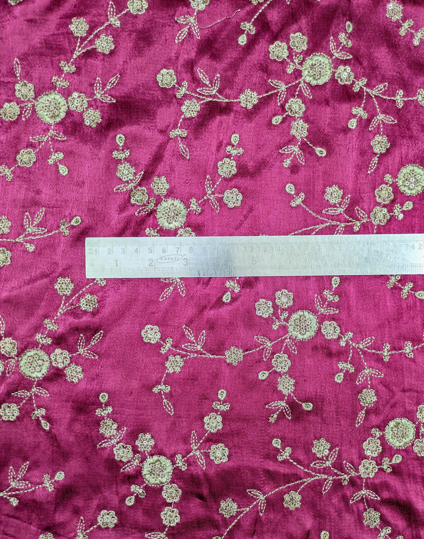 Wine Embroidered fabric, Embroidery art, Thread embroidery, Indian fabric, Gold flower, Haute couture, Wedding dress, Bridesmaid dress - NFAF467