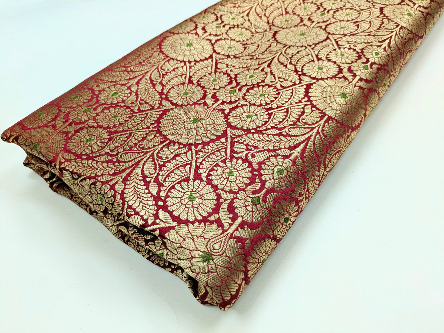Red Gold Damask jacquard brocade Wedding fabric Rayon Silk Brocade Gothic fabric Theatre costume Vintage Brocade Fabric By The Yard NFAF470