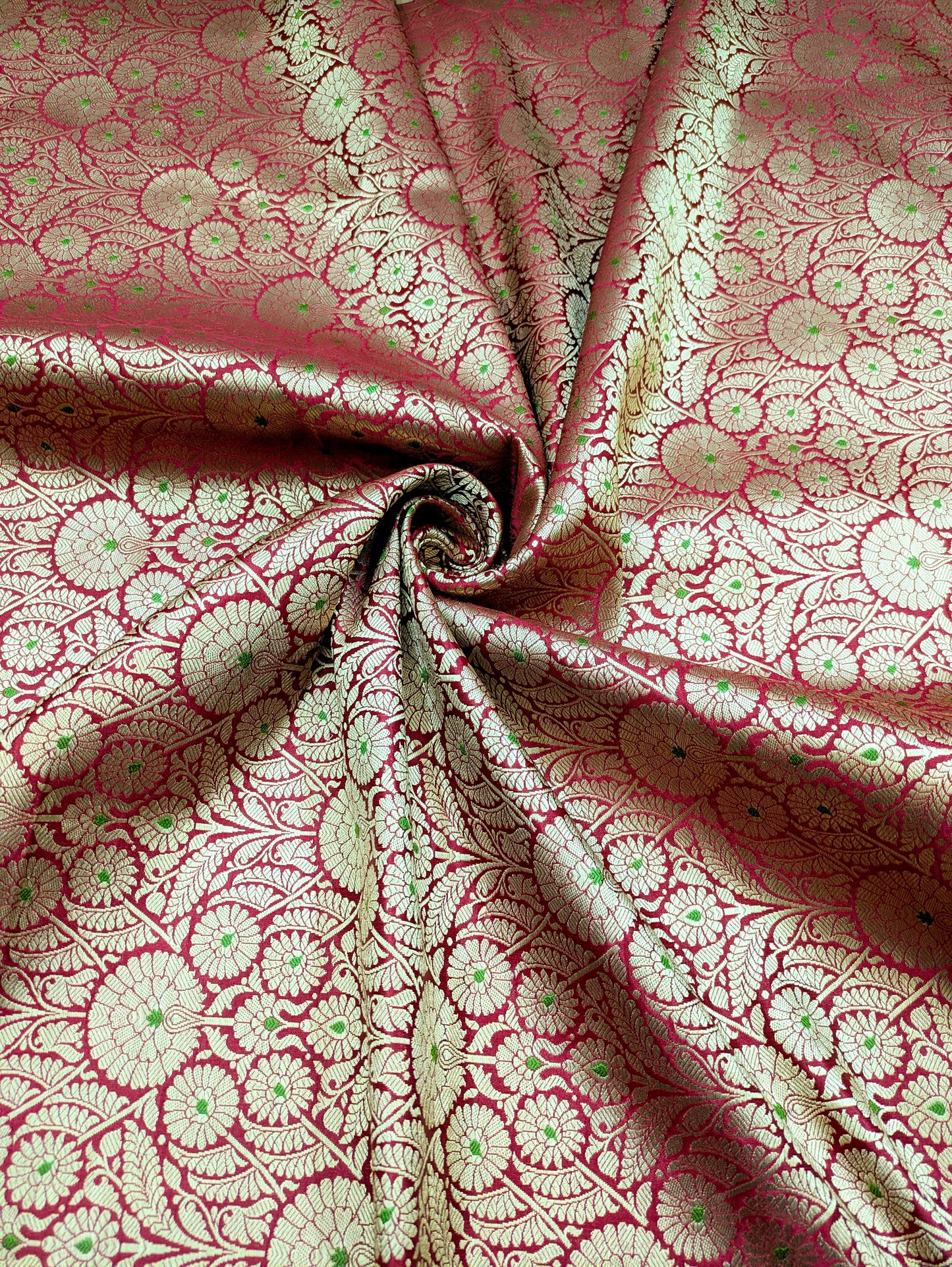 Red Gold Damask jacquard brocade Wedding fabric Rayon Silk Brocade Gothic fabric Theatre costume Vintage Brocade Fabric By The Yard NFAF470