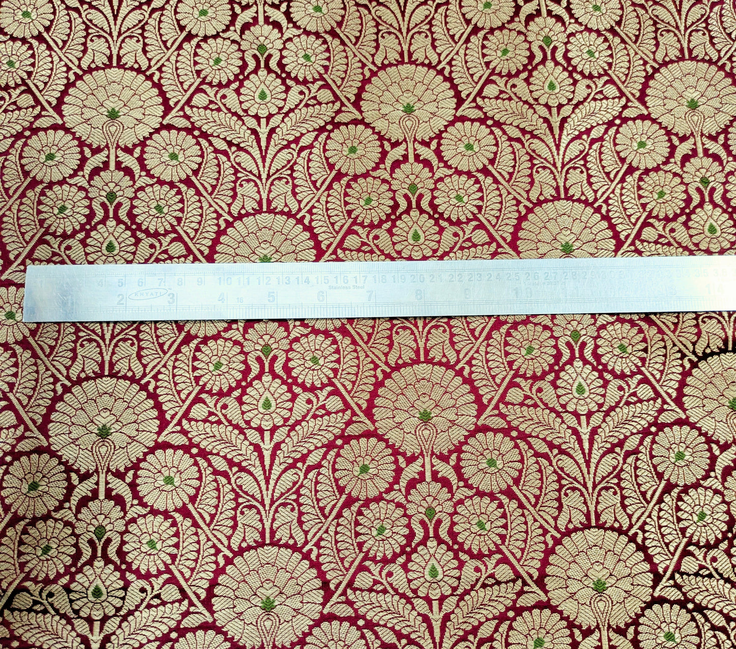 Red Gold Damask jacquard brocade Wedding fabric Rayon Silk Brocade Gothic fabric Theatre costume Vintage Brocade Fabric By The Yard NFAF470