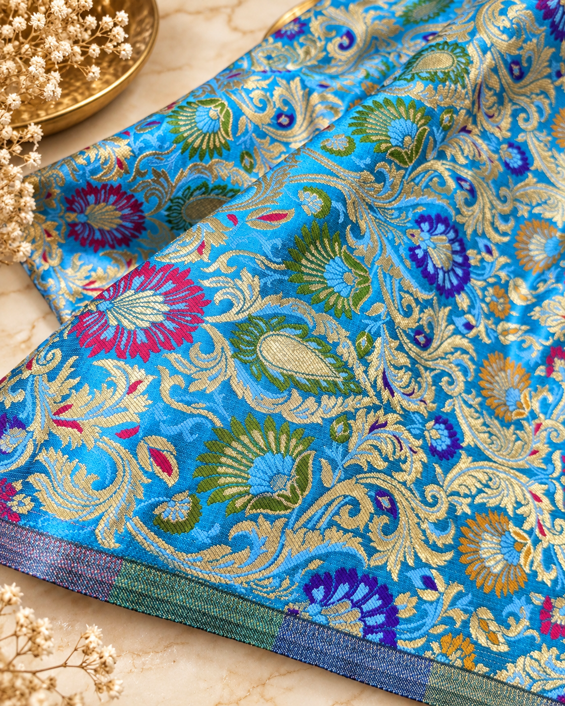 Brocade fabric Jacquard damask fabric Gifts for her Wedding bridal fabric Clothing Material Silk dress Brocade fabric by the Yard- NFAF477