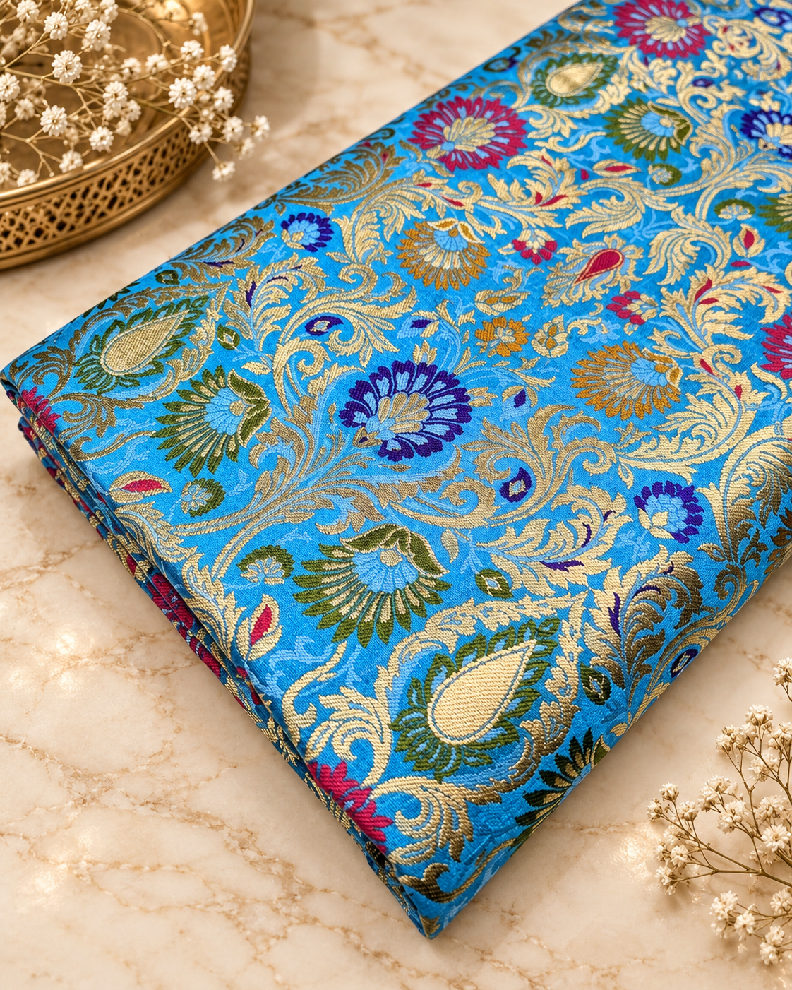 Brocade fabric Jacquard damask fabric Gifts for her Wedding bridal fabric Clothing Material Silk dress Brocade fabric by the Yard- NFAF477