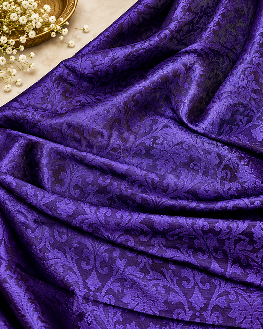 Damask jacquard brocade fabric Purple Luxury Couture fabric Party Dress fabric Embossed brocade fabric Fabric by the yard/meter - NFAF495