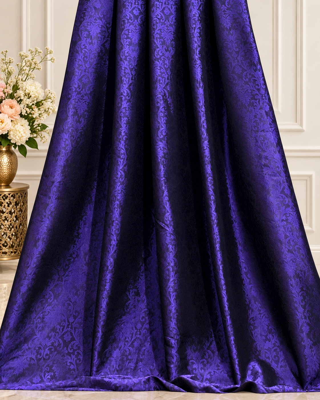 Damask jacquard brocade fabric Purple Luxury Couture fabric Party Dress fabric Embossed brocade fabric Fabric by the yard/meter - NFAF495
