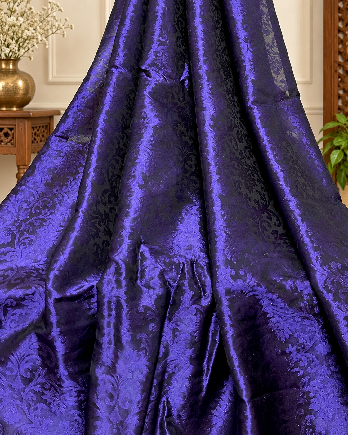 Damask jacquard brocade fabric Purple Luxury Couture fabric Party Dress fabric Embossed brocade fabric Fabric by the yard/meter - NFAF495