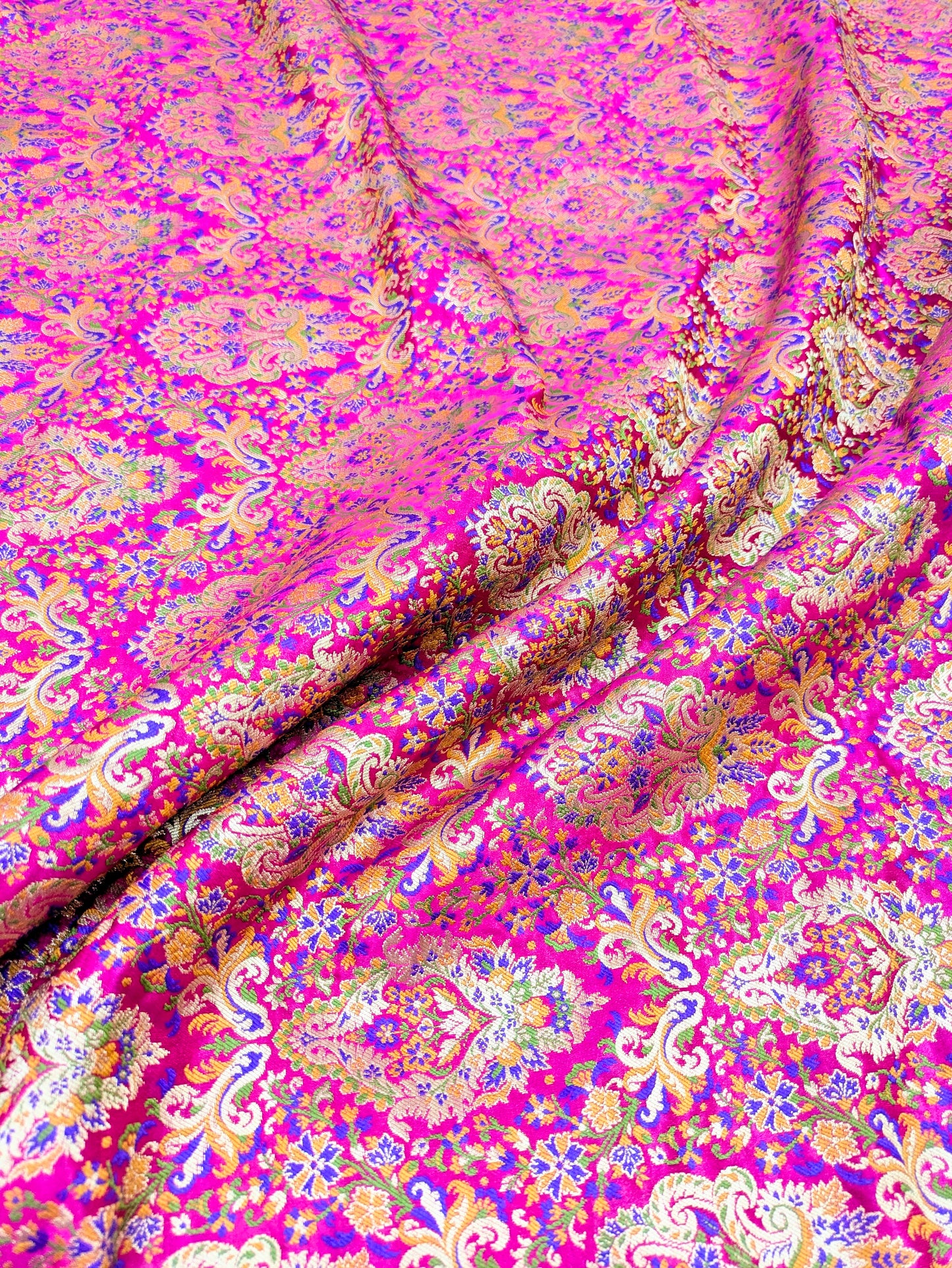 Brocade fabric Jacquard damask fabric Wedding bridal fabric Upholstery fabric Silk Dress Fabric Gold Brocade fabric by the yard- NFAF503