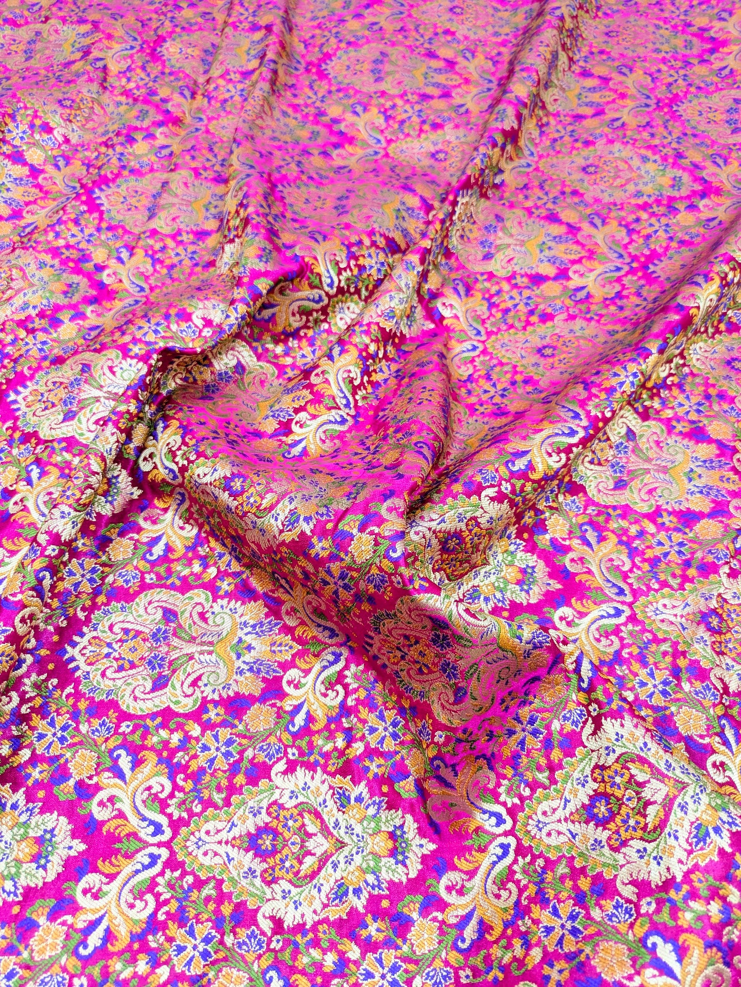 Brocade fabric Jacquard damask fabric Wedding bridal fabric Upholstery fabric Silk Dress Fabric Gold Brocade fabric by the yard- NFAF503