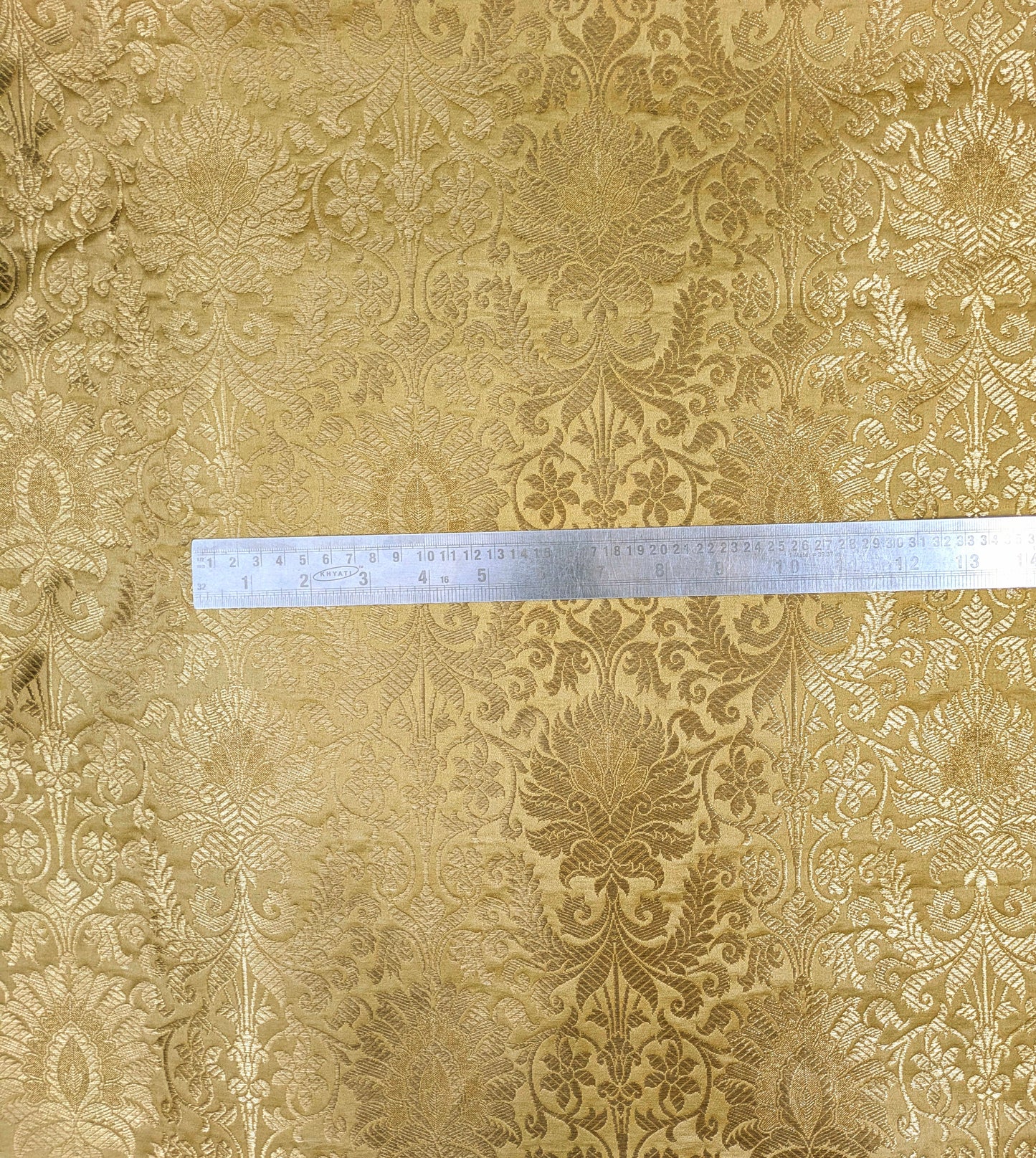 Banarasi brocade fabric, Beige & gold Rayon silk brocade fabric, Home décor fabric, Flower brocade, Jacquard fabric, Fabric by the yard/meter - NFAF509
