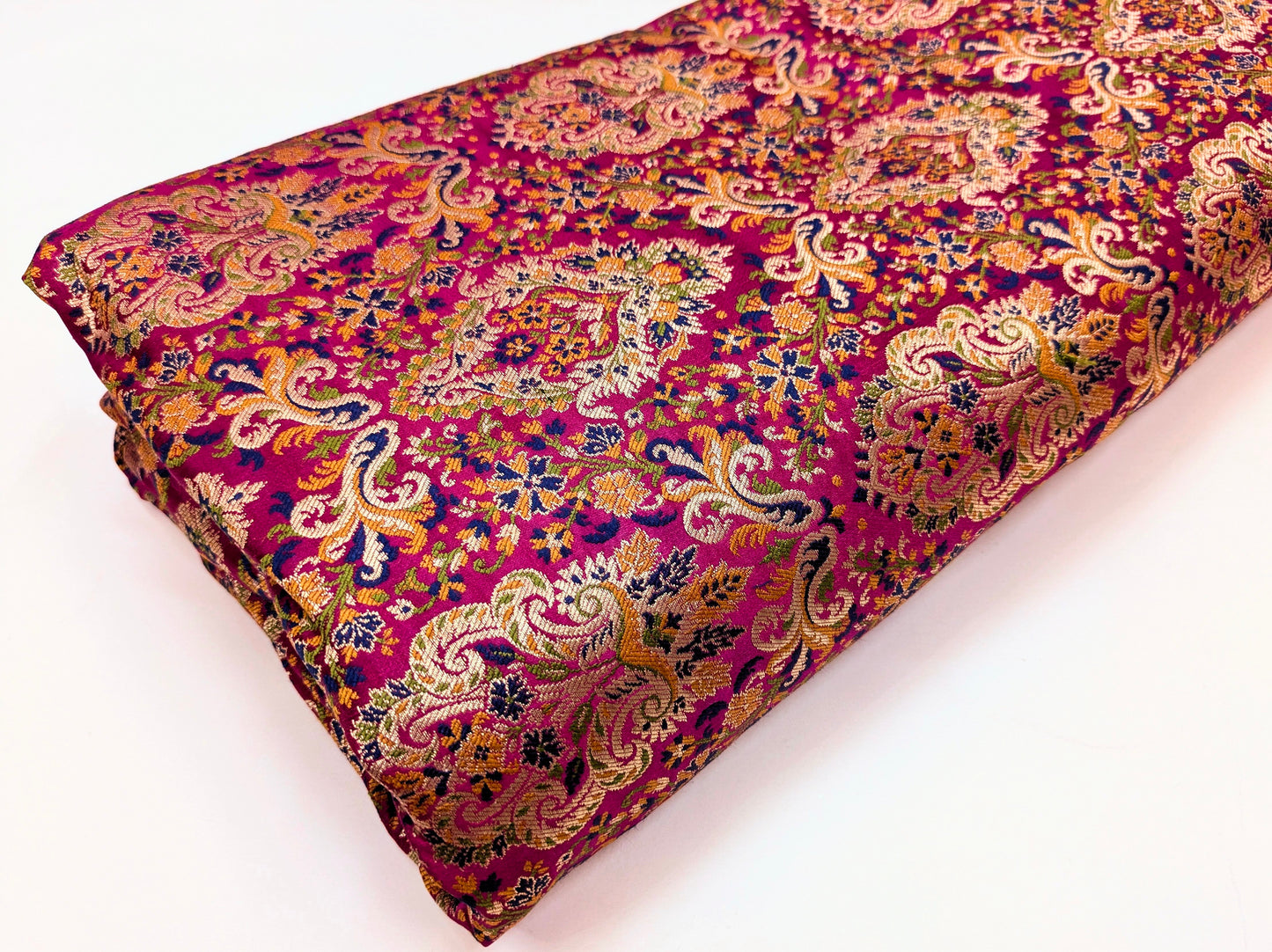 Brocade fabric Jacquard Damask Fabric Pink Gold Brocade Wedding Dress fabric Rayon Silk brocade Bridal fabric Upholstery Fabric by the yard