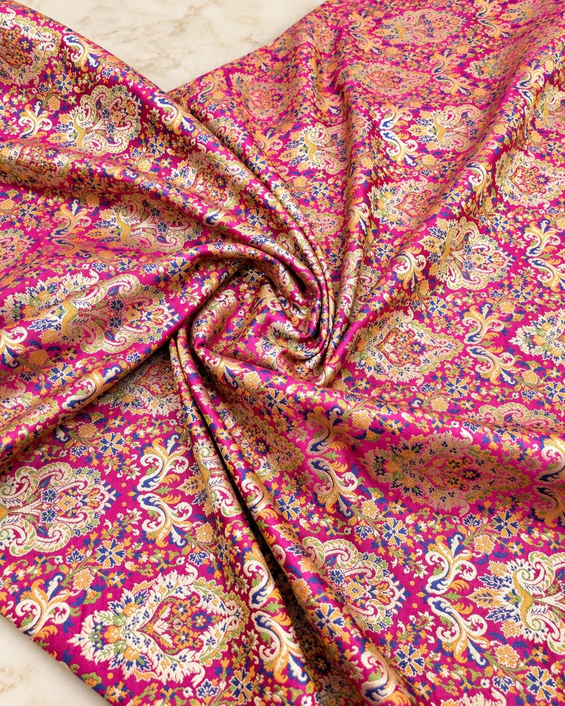 Brocade fabric Jacquard Damask Fabric Pink Gold Brocade Wedding Dress fabric Rayon Silk brocade Bridal fabric Upholstery Fabric by the yard