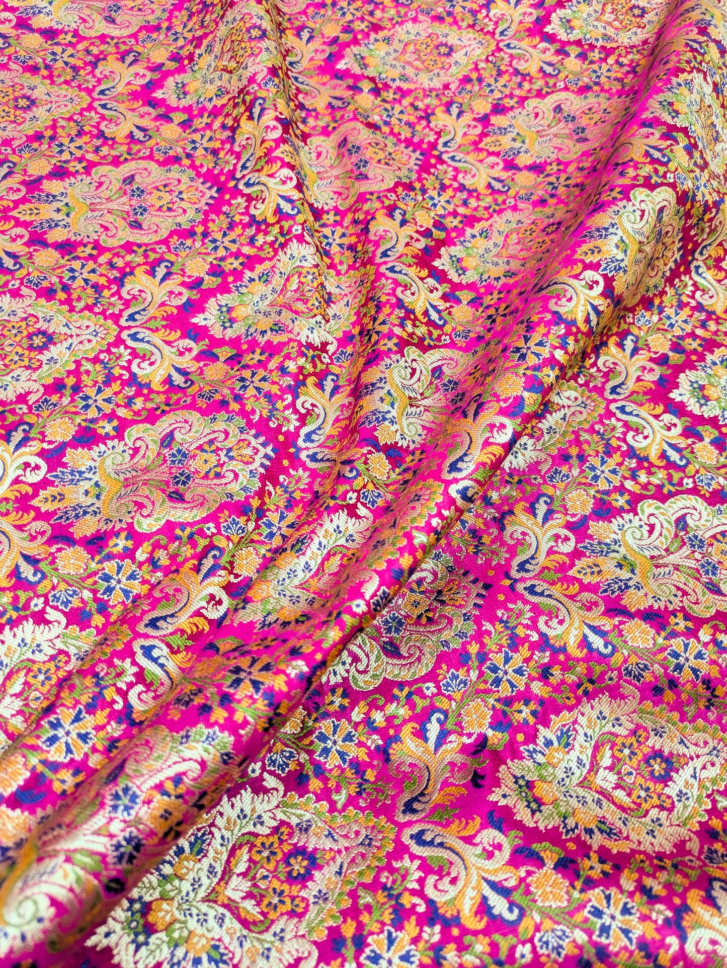 Brocade fabric Jacquard Damask Fabric Pink Gold Brocade Wedding Dress fabric Rayon Silk brocade Bridal fabric Upholstery Fabric by the yard