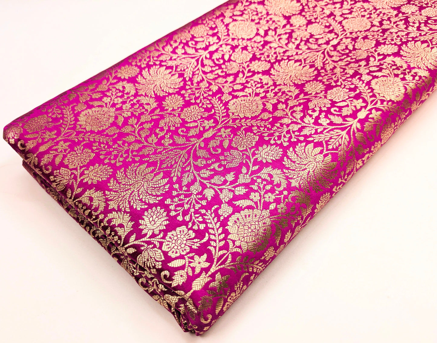 Indian Brocade fabric Jacquard damask fabric Pink Gold fabric Wedding bridal fabric Luxury dress fabric Upholstery fabric by the yard NFAF555
