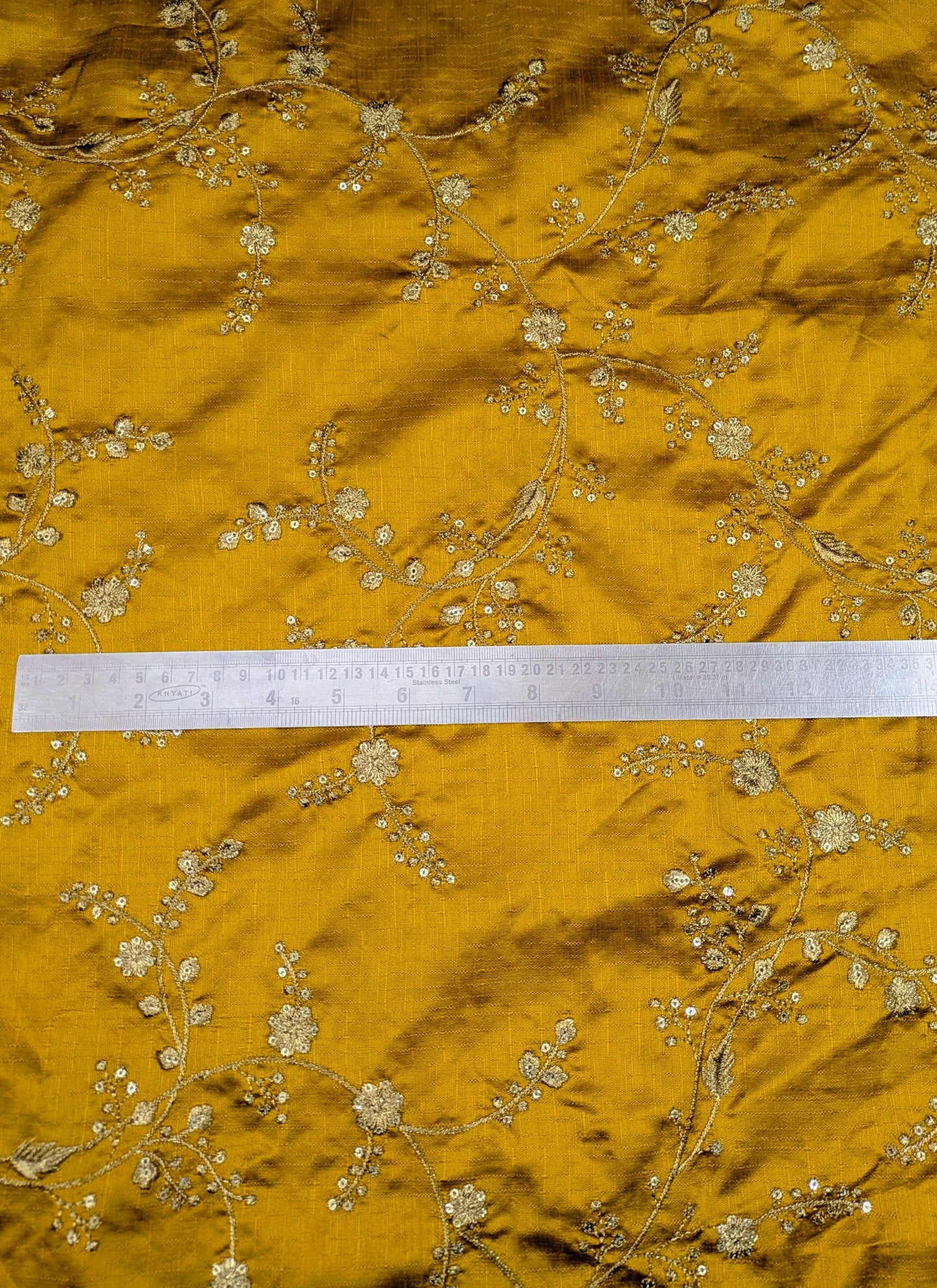 Rust and gold embroidered fabric, Wedding dress, Bridesmaid dress, Indian fabric, Luxury fabric, Haute couture, Fashion fabric - NFAF559