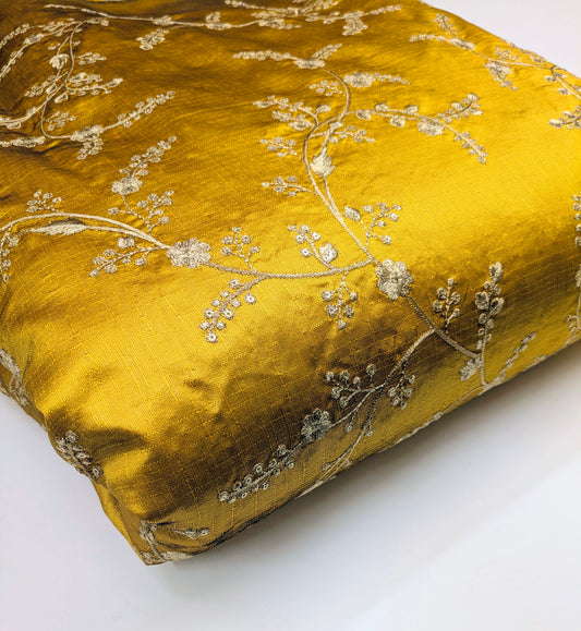 Rust and gold embroidered fabric, Wedding dress, Bridesmaid dress, Indian fabric, Luxury fabric, Haute couture, Fashion fabric - NFAF559