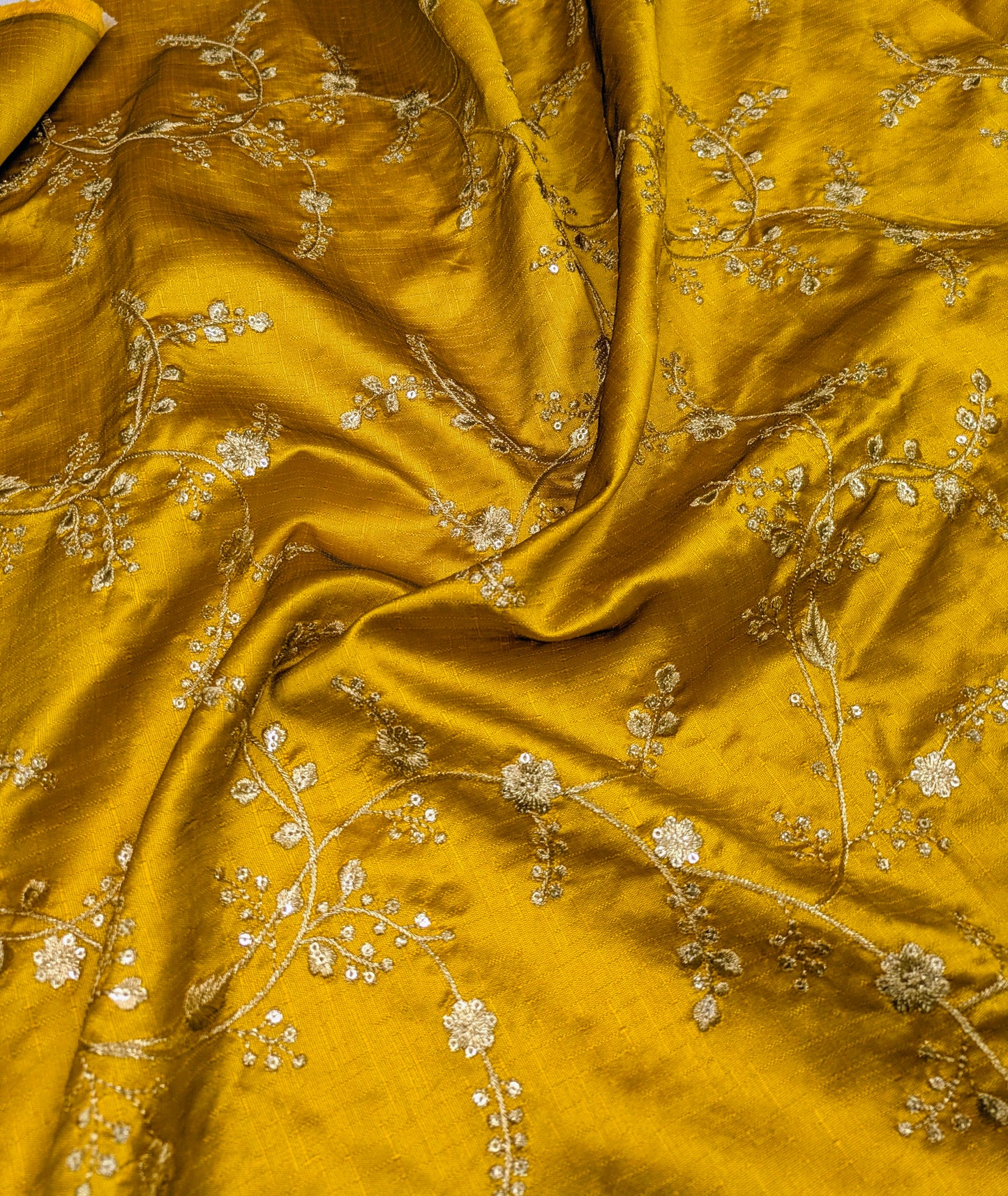 Rust and gold embroidered fabric, Wedding dress, Bridesmaid dress, Indian fabric, Luxury fabric, Haute couture, Fashion fabric - NFAF559