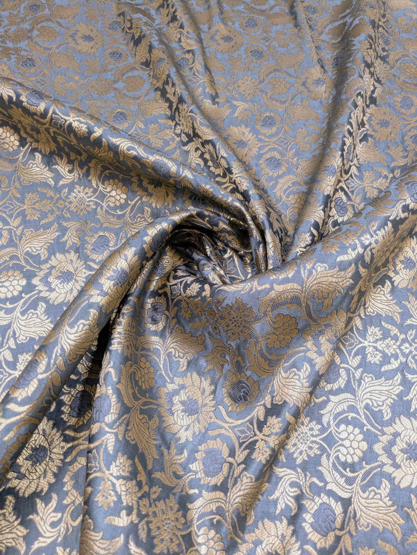 Gray Gold Brocade fabric Jacquard Damask Fabric Wedding Bridal Dress fabric Upholstery High Quality Brocade Fabric by the Yard